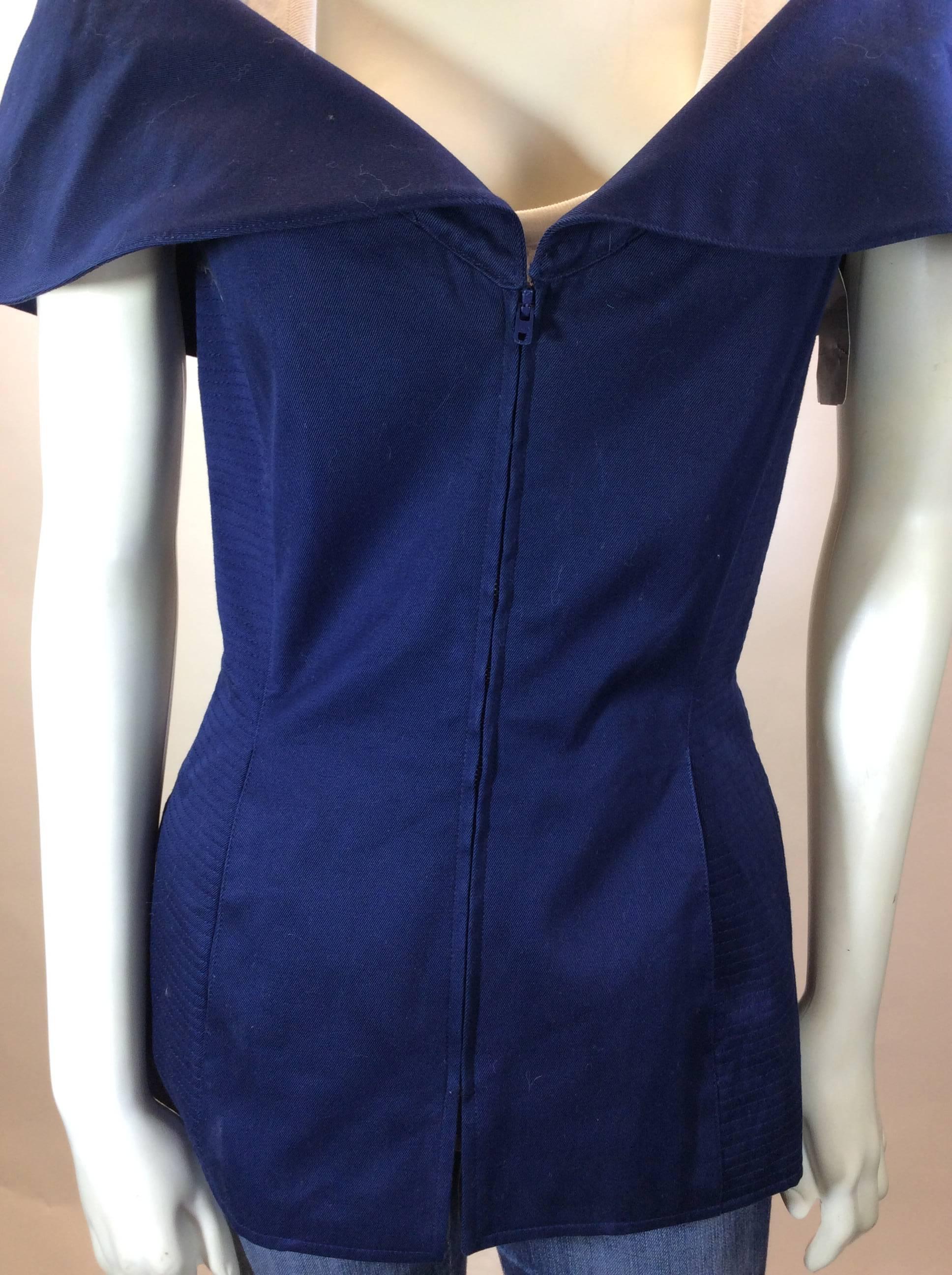 Claude Montana Blue Zip Up Vest For Sale 1