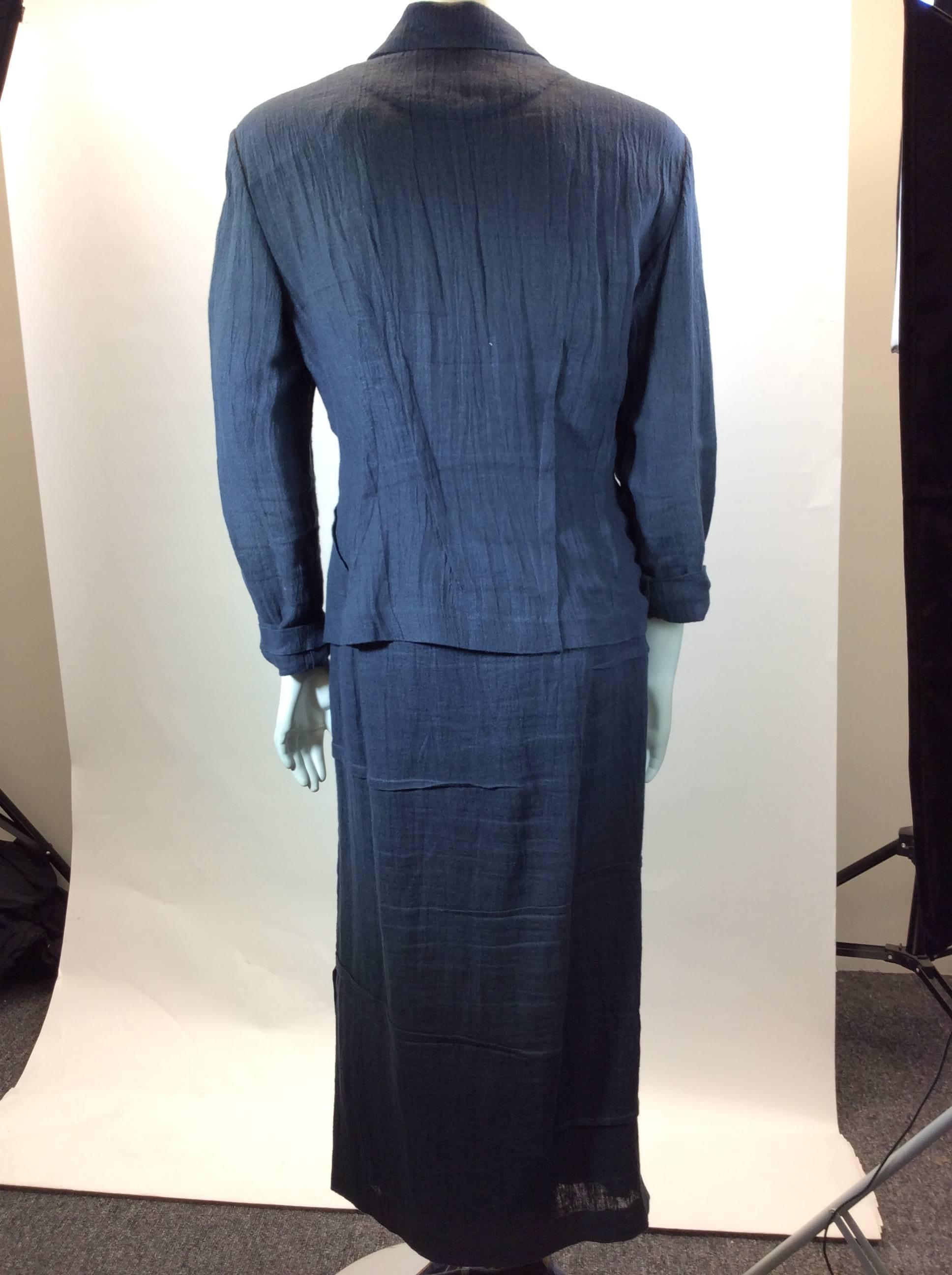 Matsuda Grey Linen Jacket and Long Skirt Set In Excellent Condition For Sale In Narberth, PA