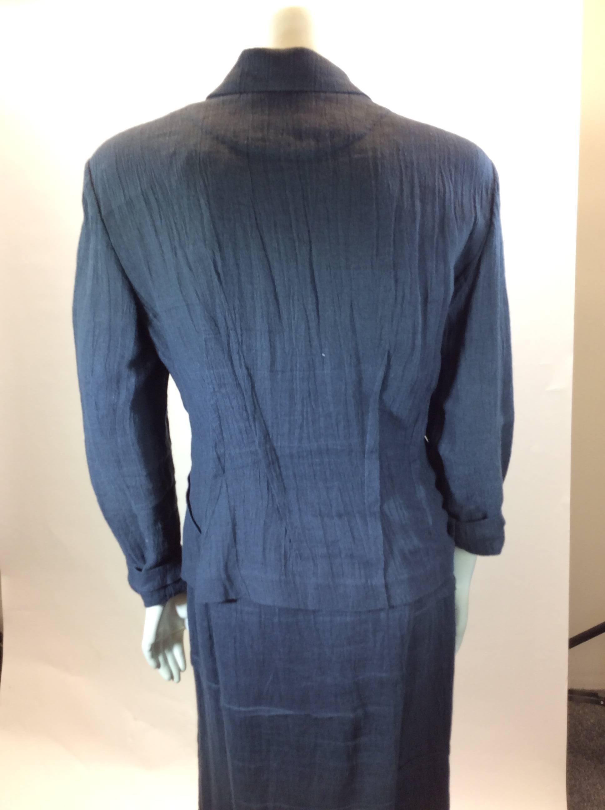 Women's Matsuda Grey Linen Jacket and Long Skirt Set For Sale