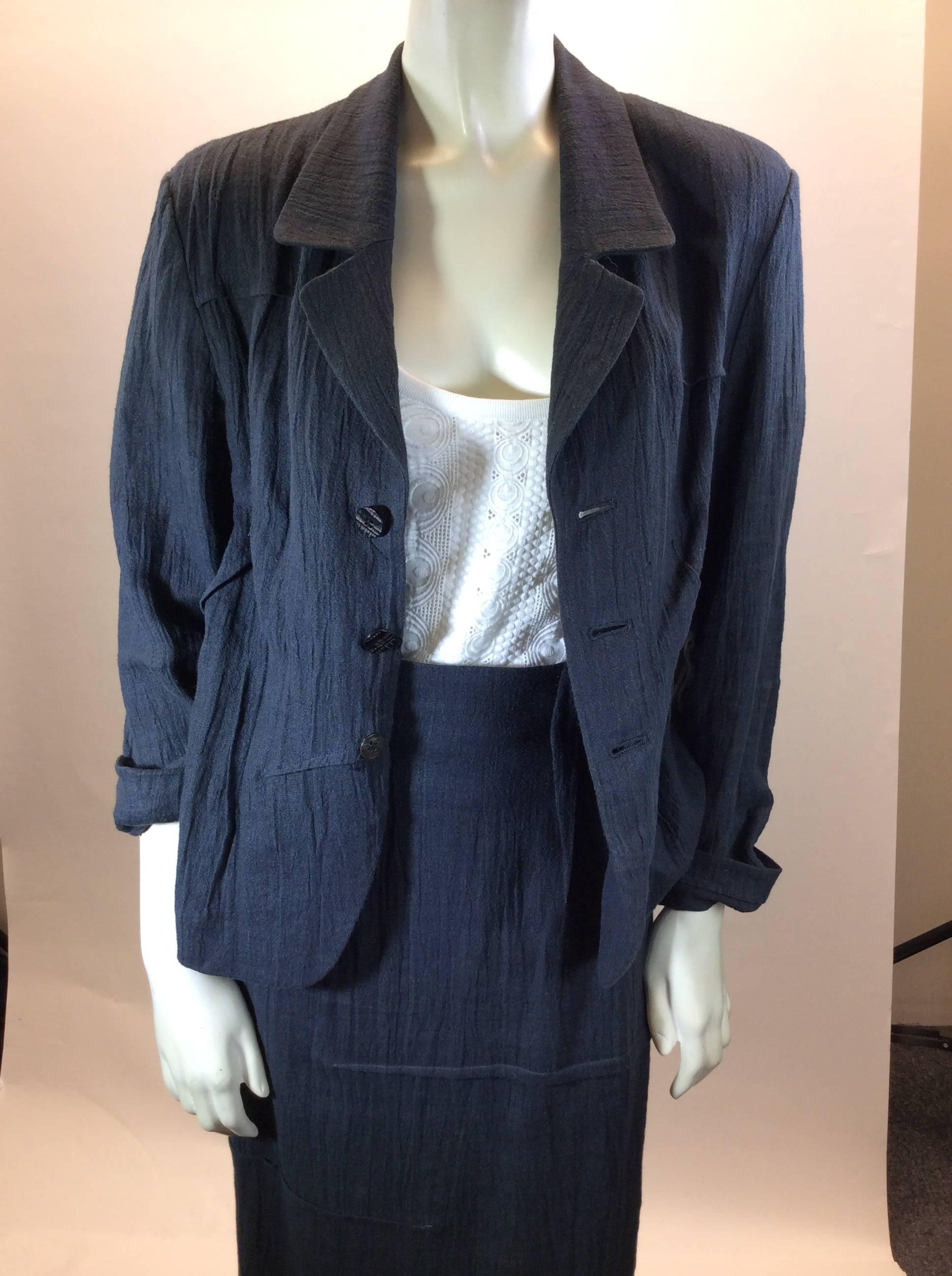 Matsuda Grey Linen Jacket and Long Skirt Set For Sale 2