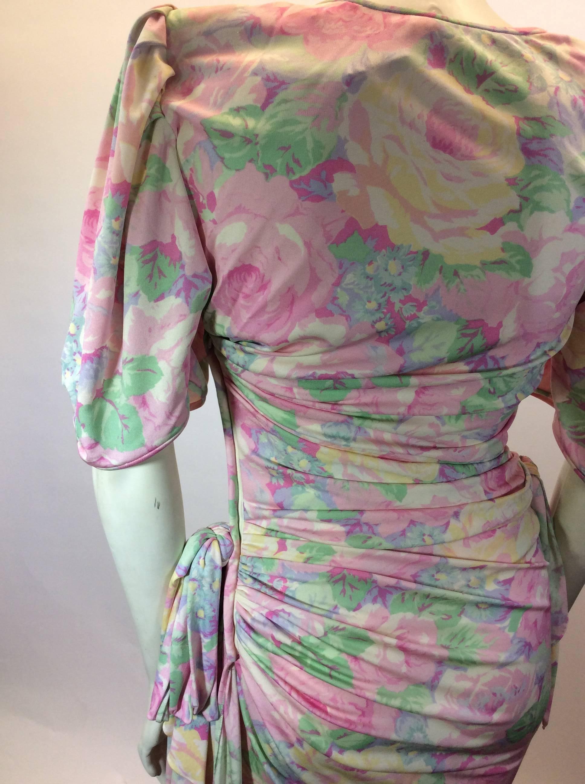 Ungaro Pink Floral Vintage Dress For Sale 1