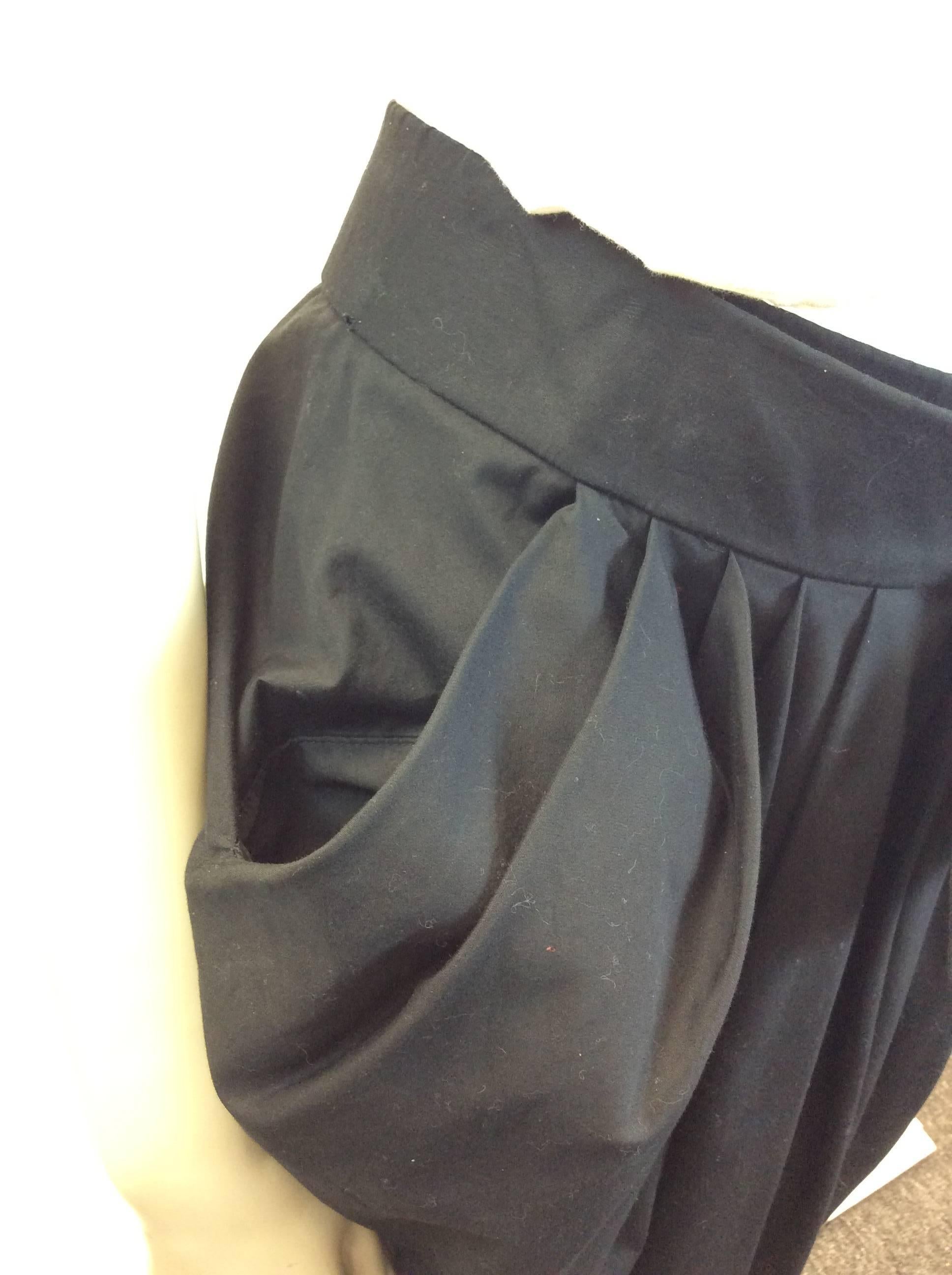 Donna Karan Black Cotton Skirt With Bow  For Sale 3