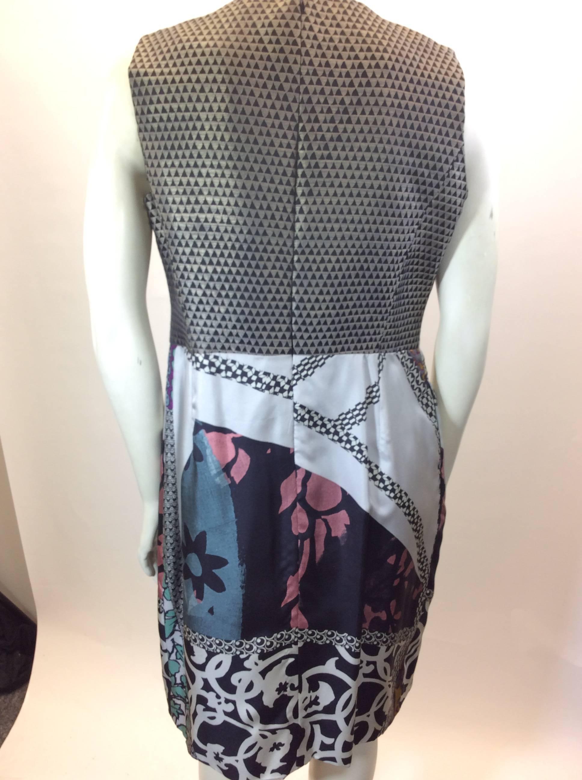 Etro Printed Silk Dress with Beaded Waist Detail In Good Condition For Sale In Narberth, PA