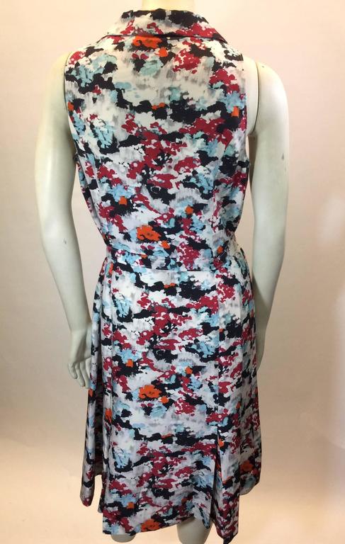 Carolina Herrera New York Collared Printed Sleeveless Dress For Sale at ...