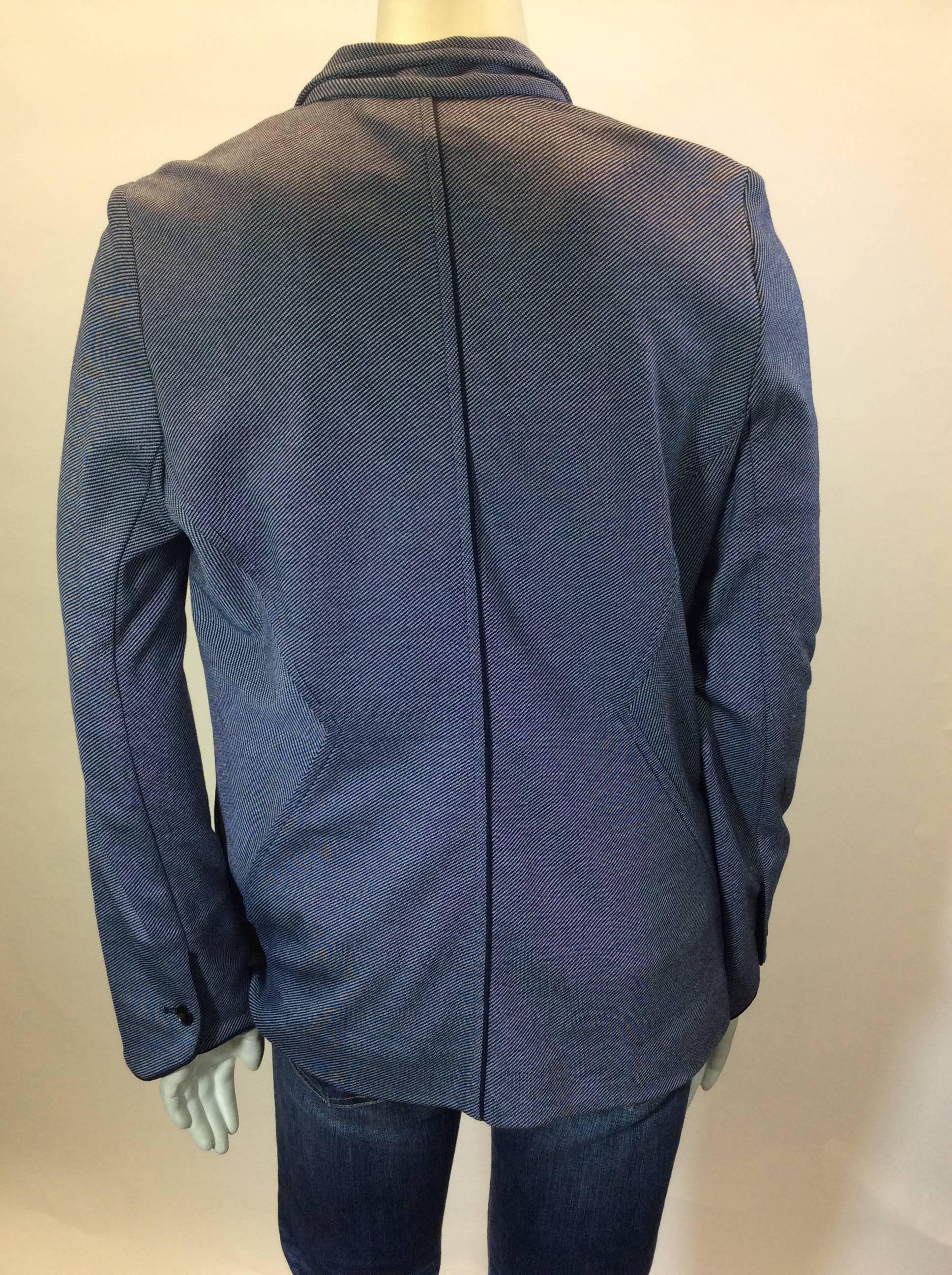 Loro Piana Navy Striped Blazer In Excellent Condition For Sale In Narberth, PA