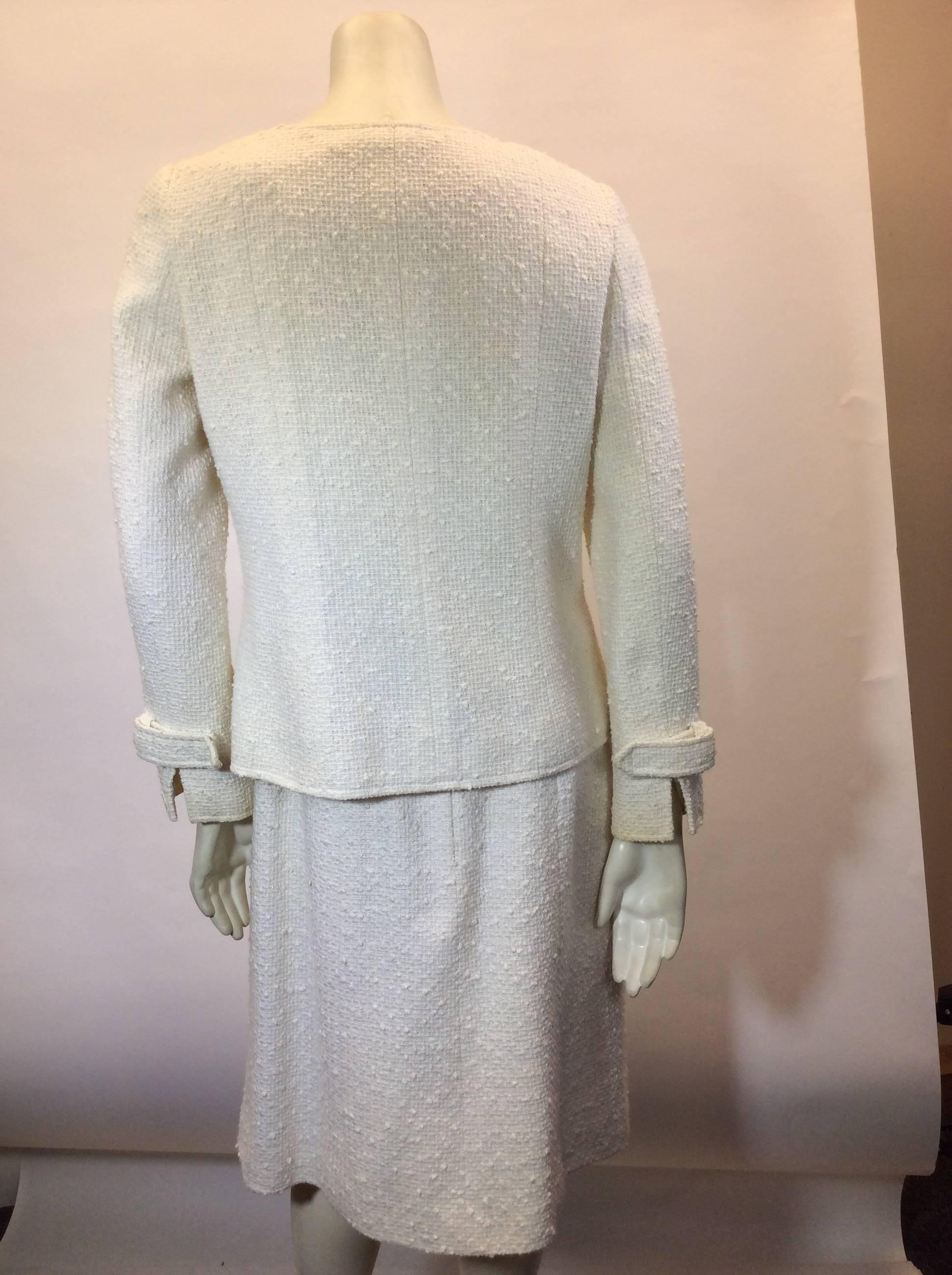Chanel Winter White 2 Piece Skirt Suit  In Excellent Condition For Sale In Narberth, PA