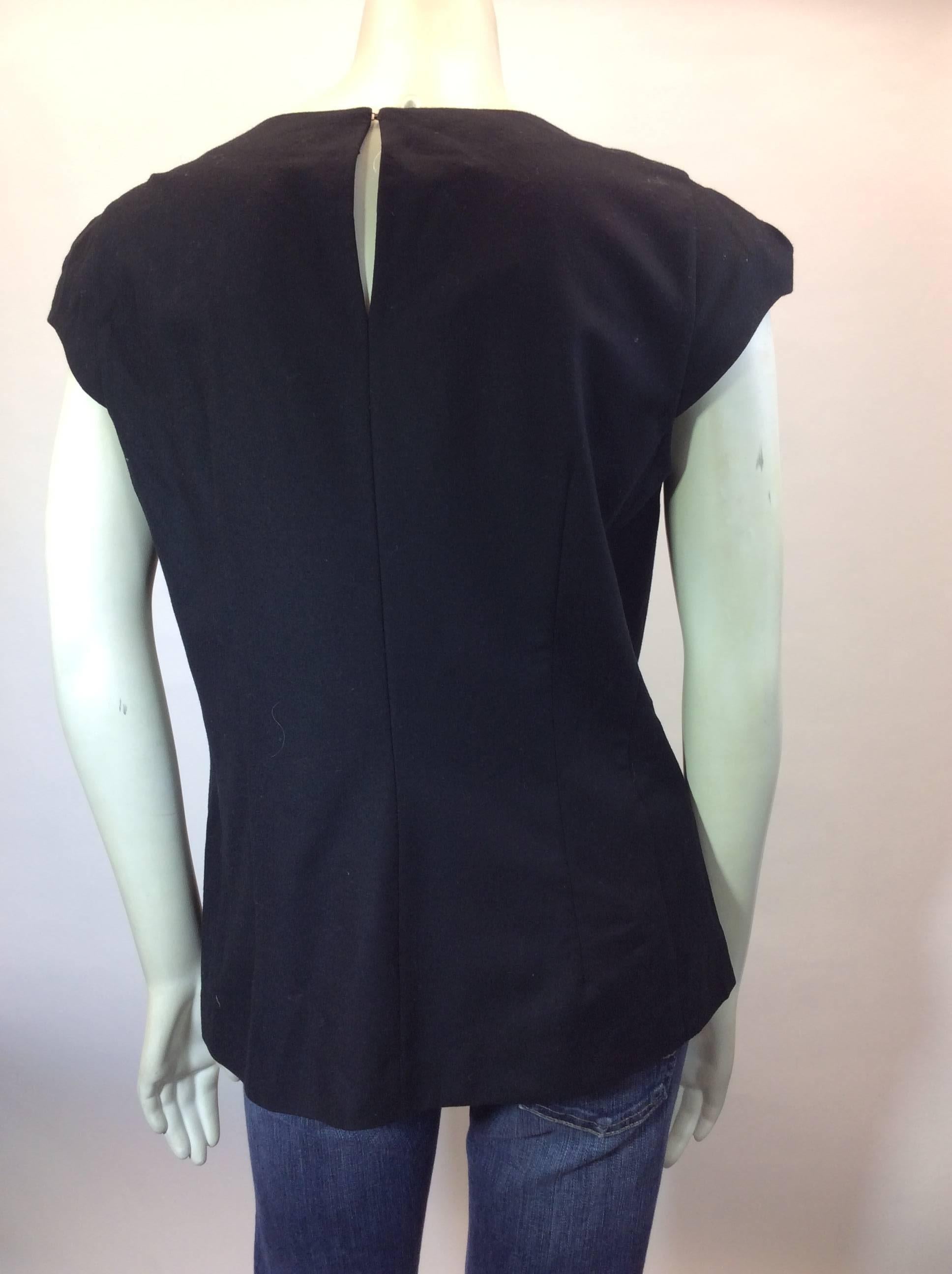 Miu Miu Black Wool Blouse With Detail For Sale 1