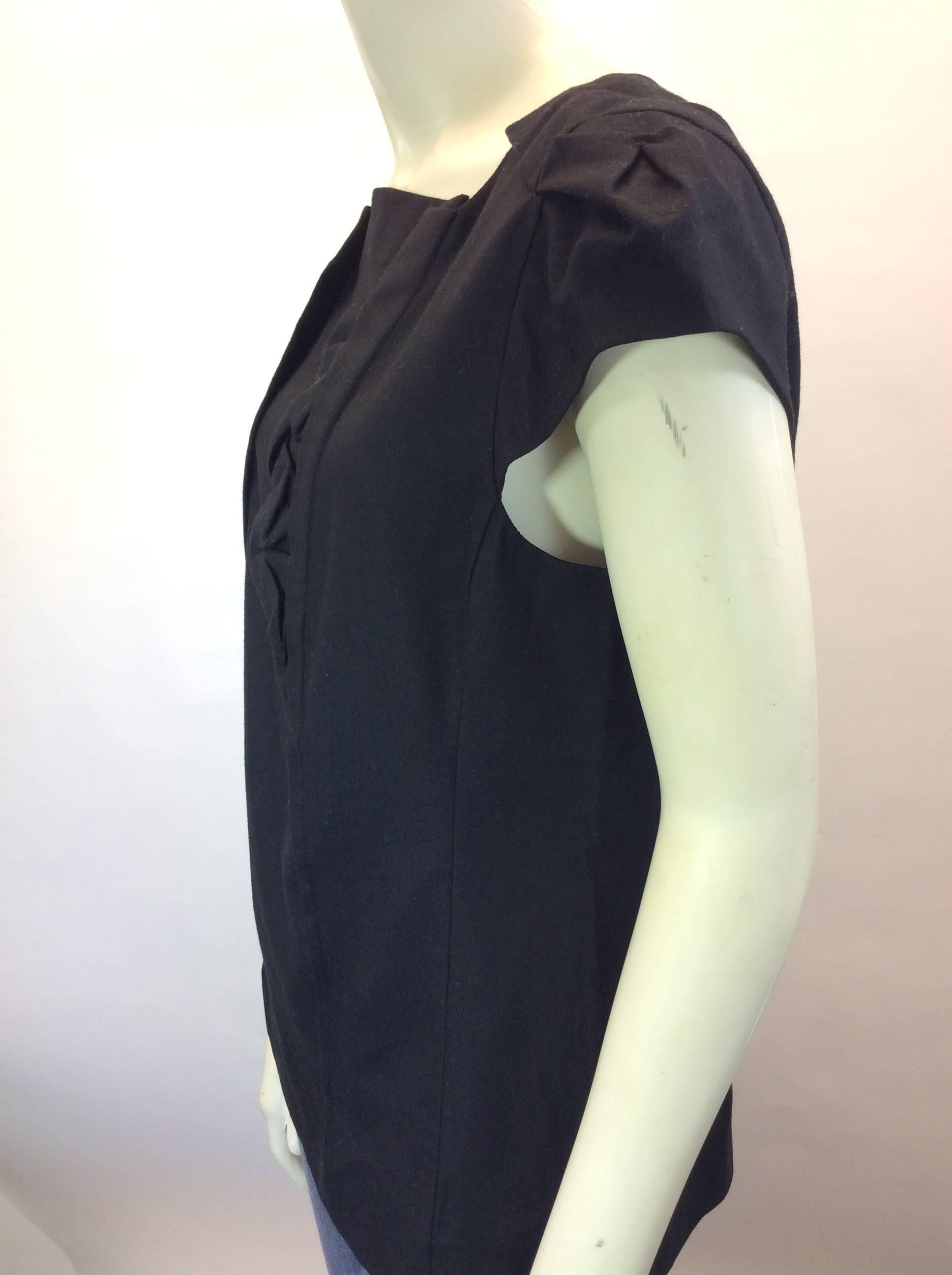 Women's Miu Miu Black Wool Blouse With Detail For Sale