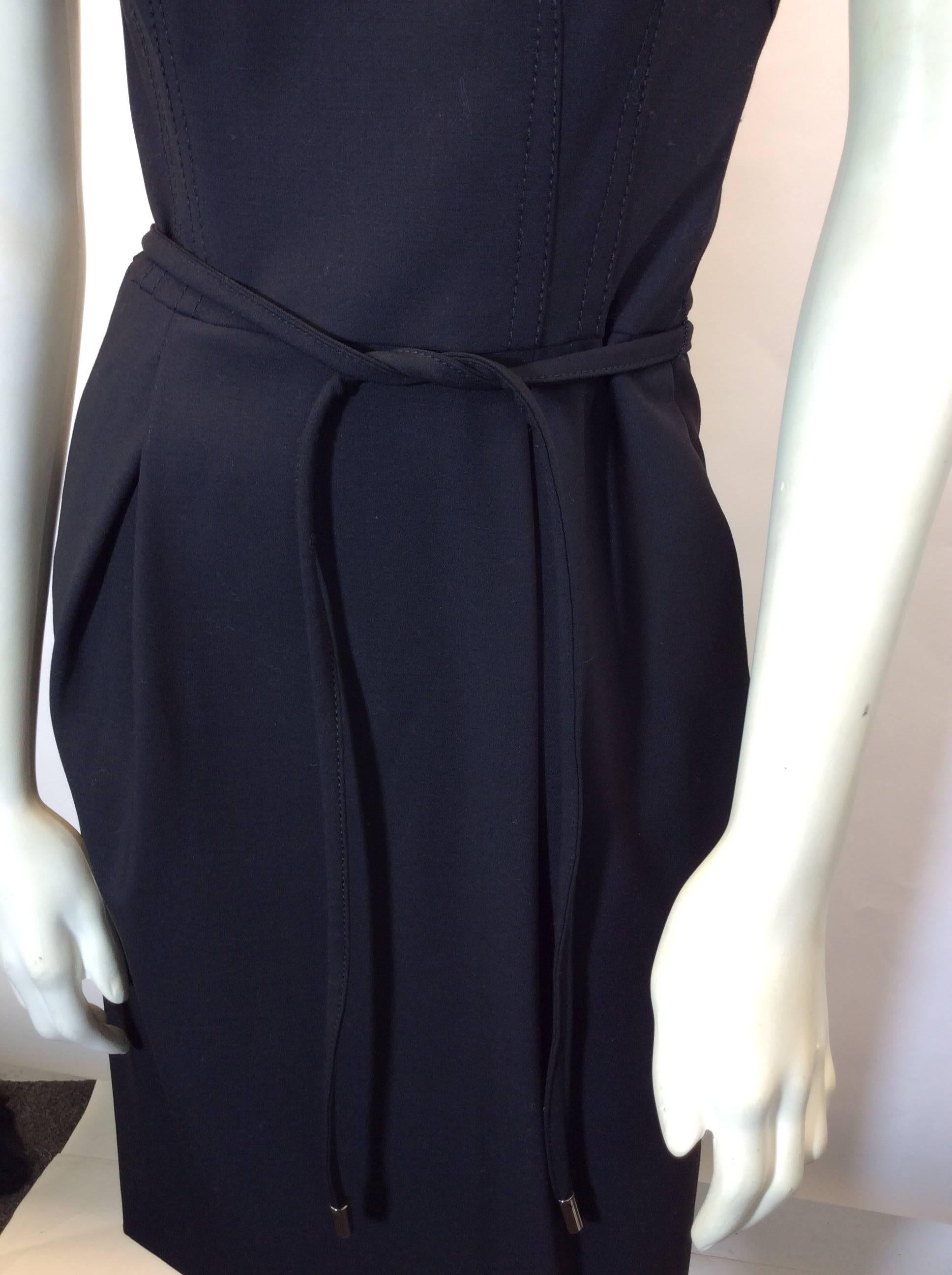 Dolce & Gabbana Black Belted Dress In Excellent Condition For Sale In Narberth, PA