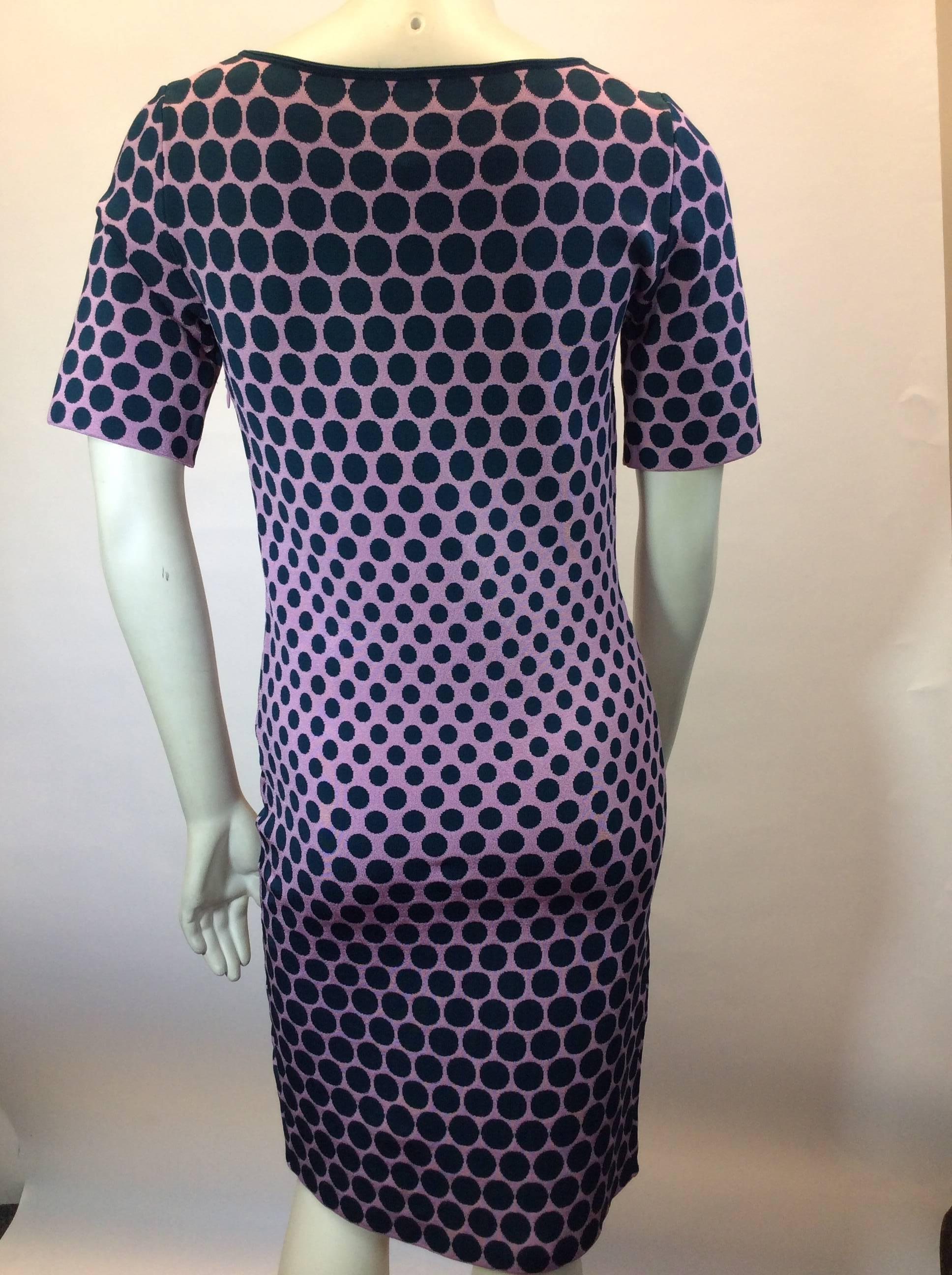 Black Zac Posen Polka Dot Short Sleeve Knit Dress  For Sale