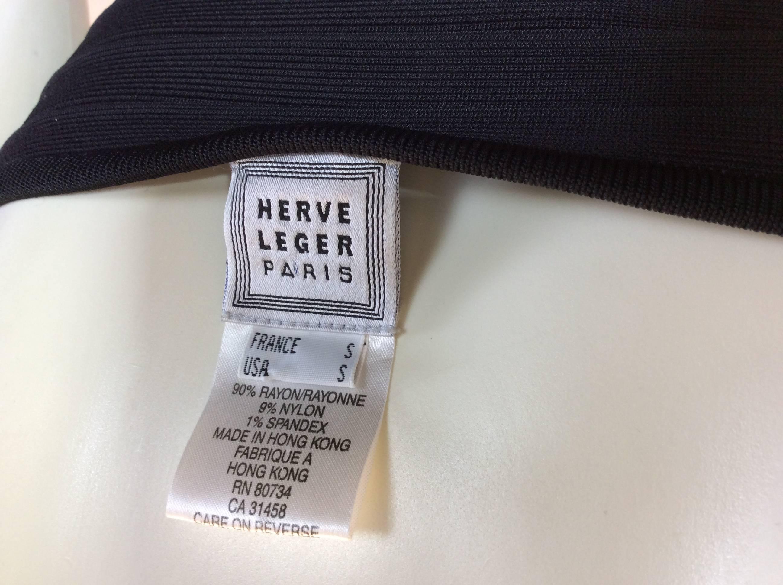 Herve Leger Strapless Black Bandage Dress For Sale 1