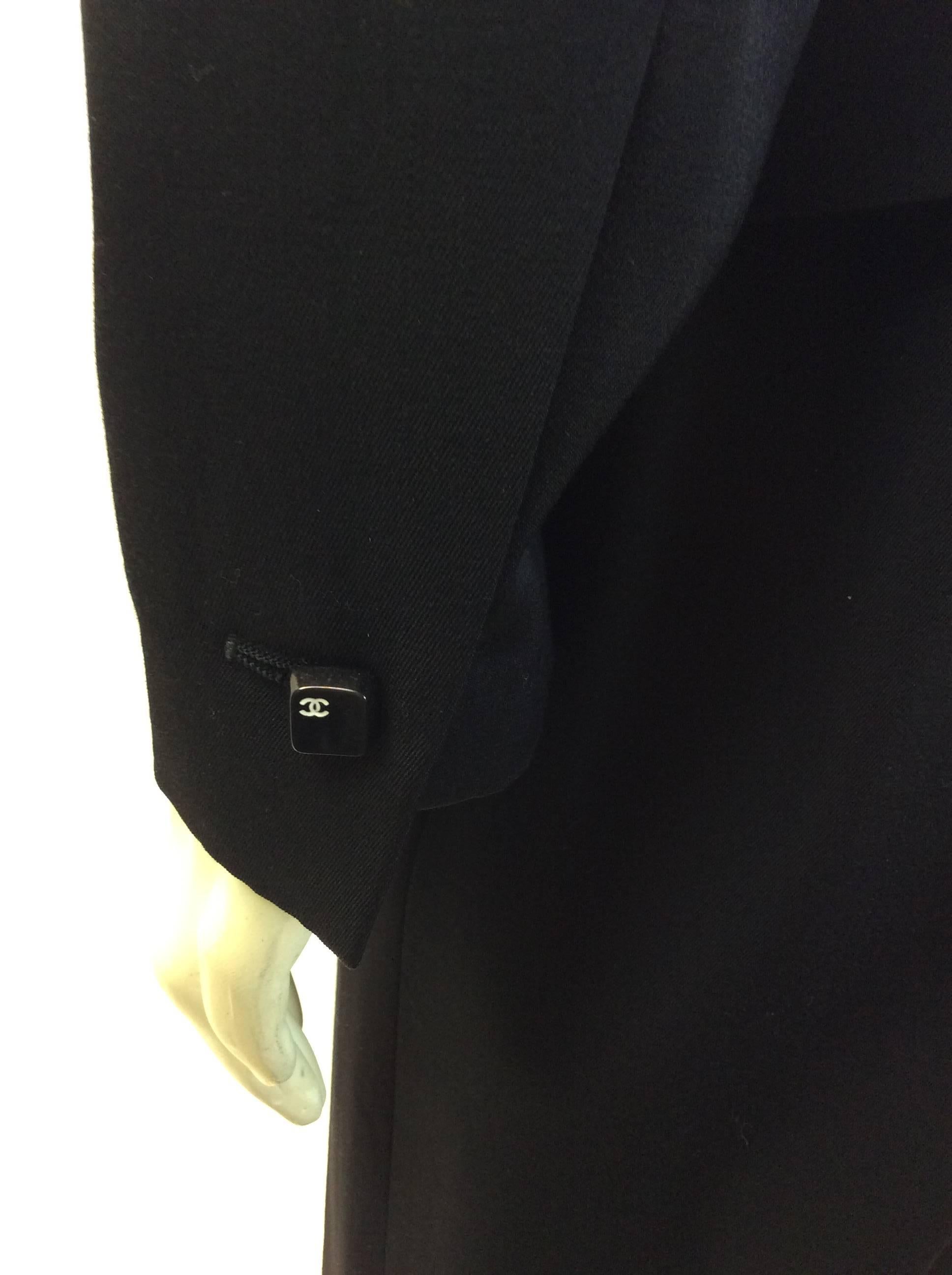 Chanel Black Wool Pant Suit In Excellent Condition For Sale In Narberth, PA