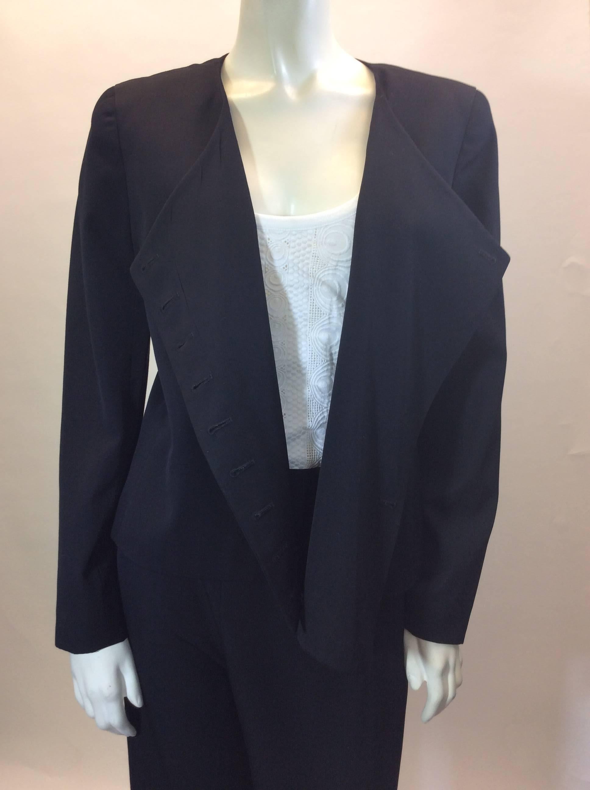 Women's Chanel Black Wool Pant Suit For Sale