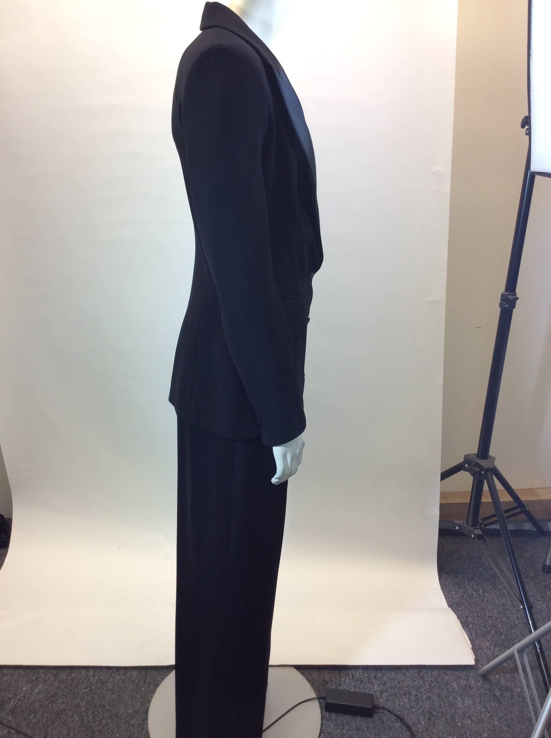 Black Yves Saint Laurent 2 Piece Tuxedo Pant Suit For Sale