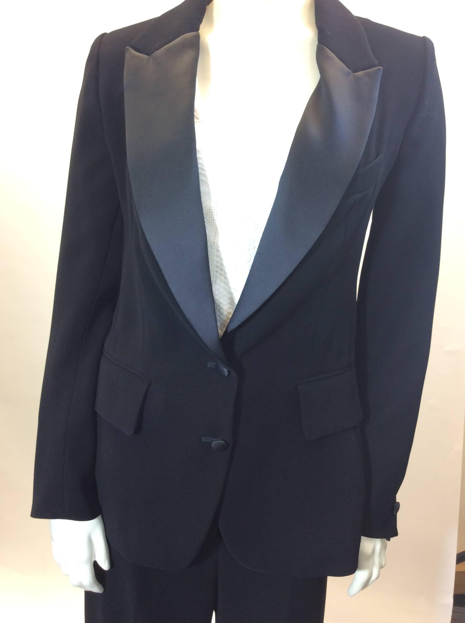 Yves Saint Laurent 2 Piece Tuxedo Pant Suit In Excellent Condition For Sale In Narberth, PA