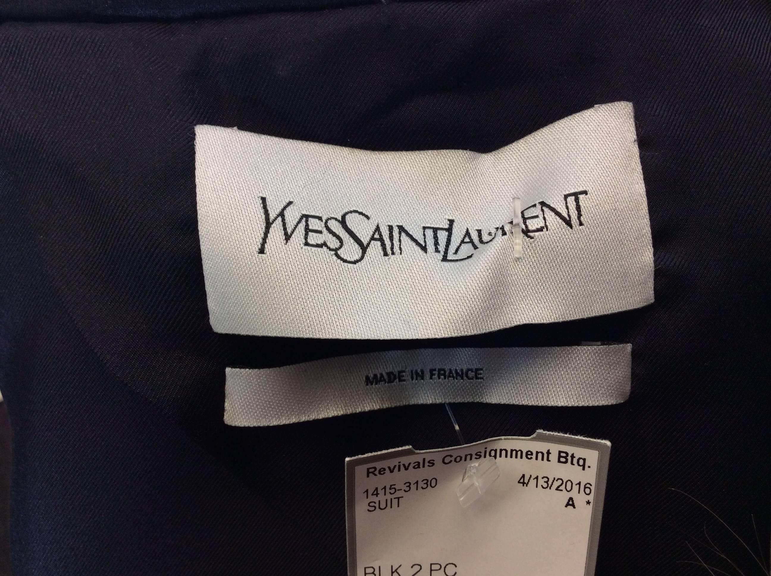 Yves Saint Laurent 2 Piece Tuxedo Pant Suit For Sale 1