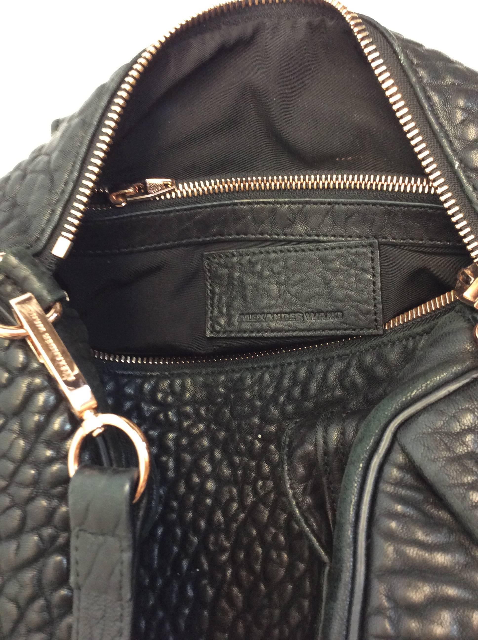 Women's Alexander Wang Black Barrel Bag with Rose Gold Hardware For Sale