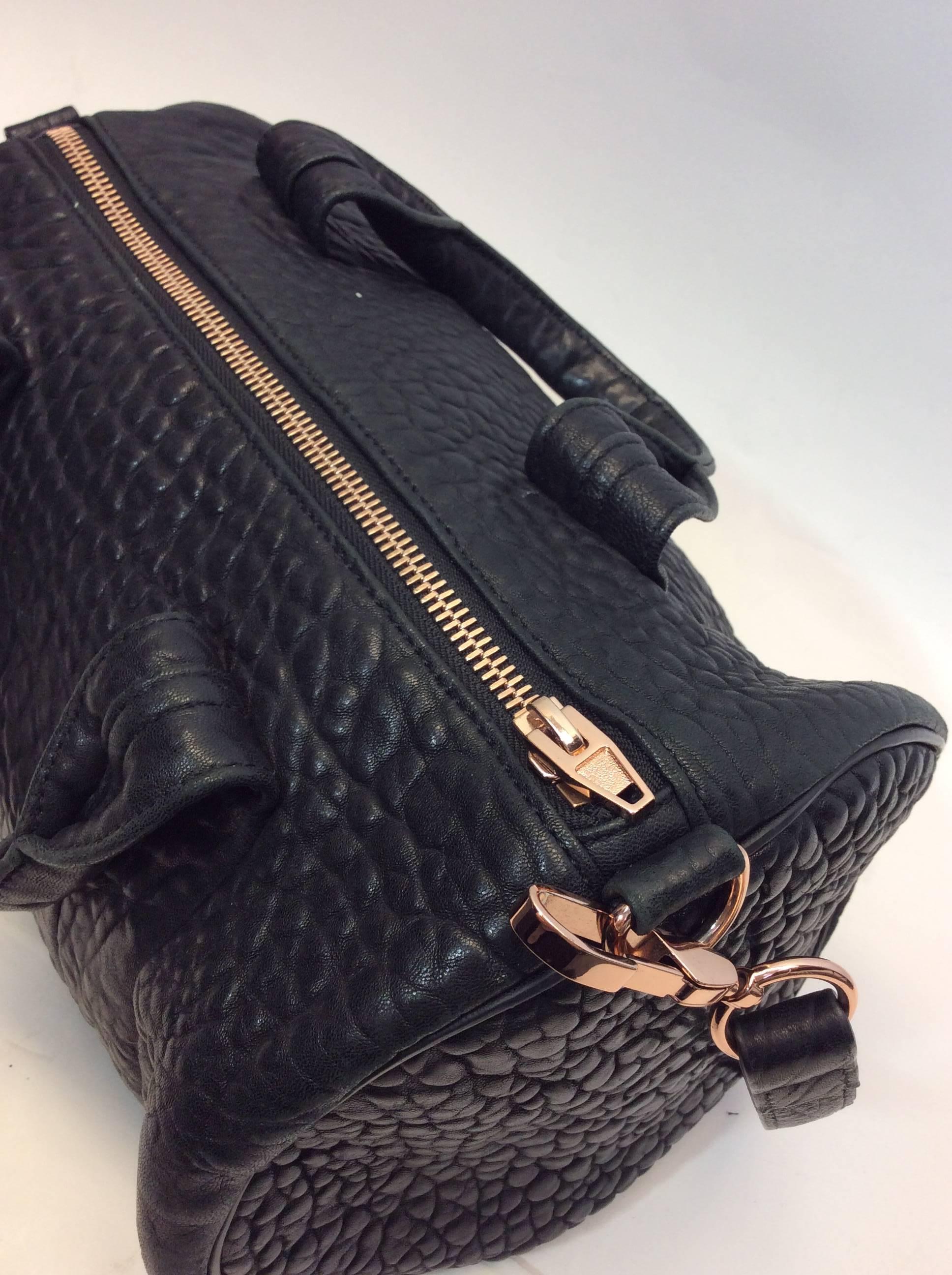 Alexander Wang Black Barrel Bag with Rose Gold Hardware In Excellent Condition For Sale In Narberth, PA
