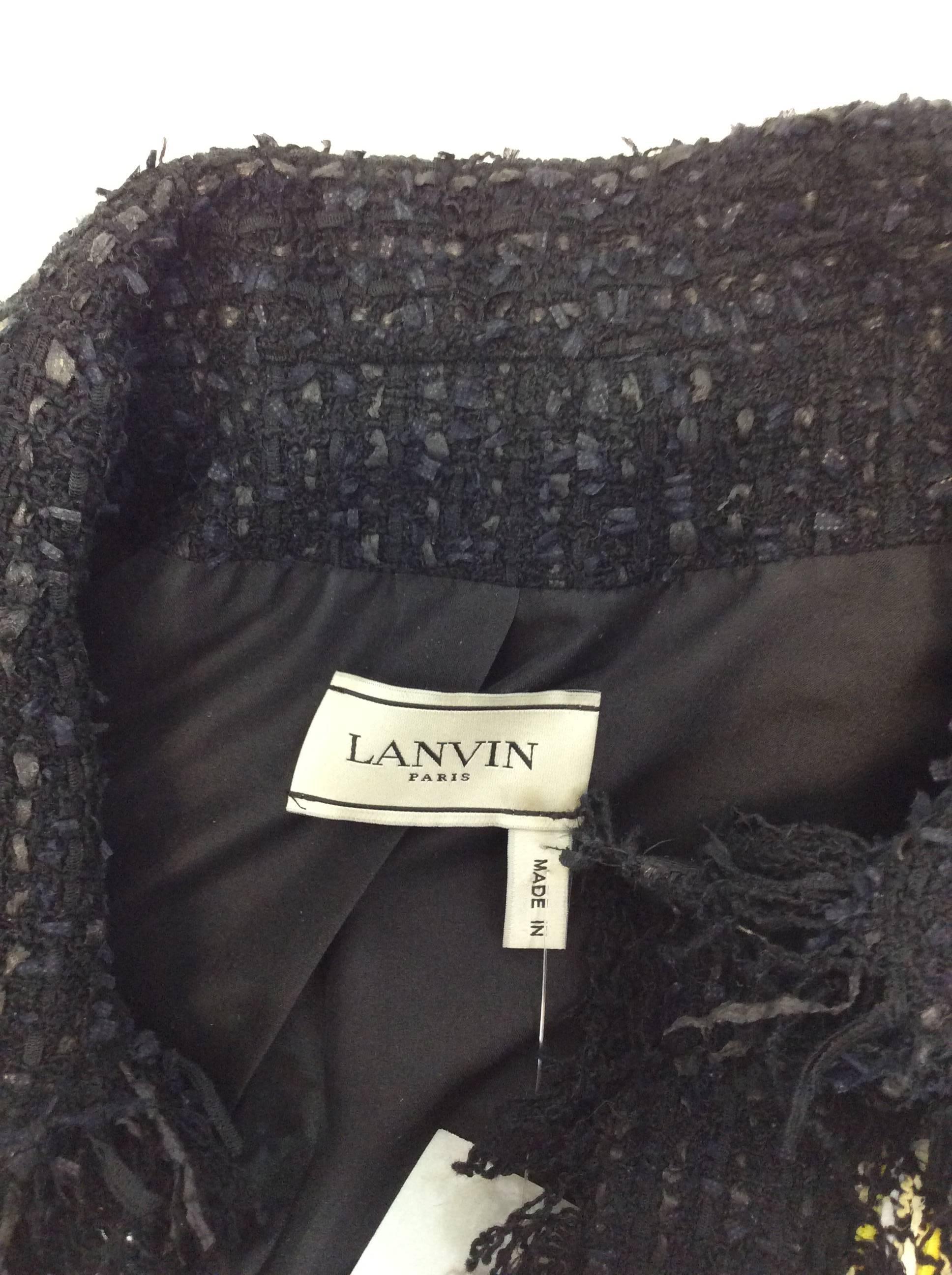 Lanvin Fringed Color Block Jacket with Riveted Waistband For Sale 2