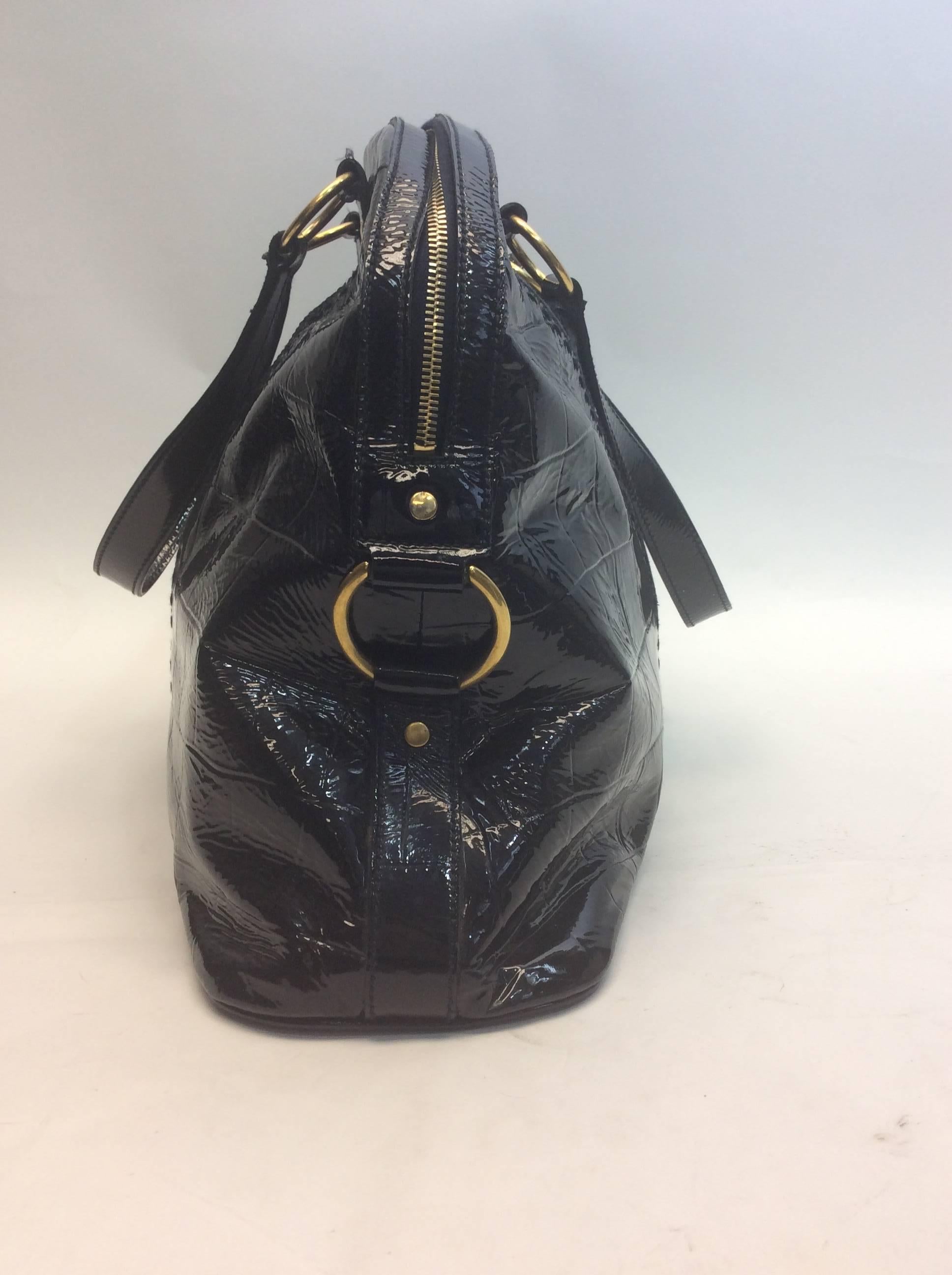 Women's Yves Saint Laurent Black Patent Muse Bag For Sale