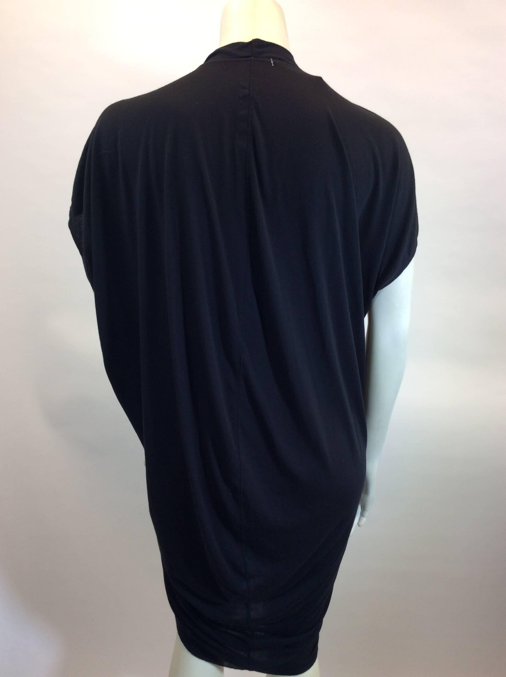 Rick Owens Black Center Seam Draped Dress In Excellent Condition For Sale In Narberth, PA
