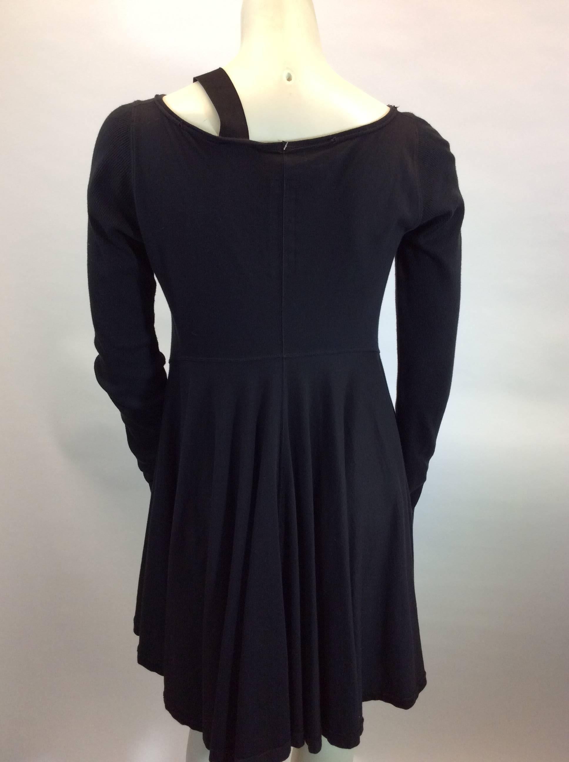 Rick Owens Black Knit Dress with Strap Detail In Excellent Condition For Sale In Narberth, PA