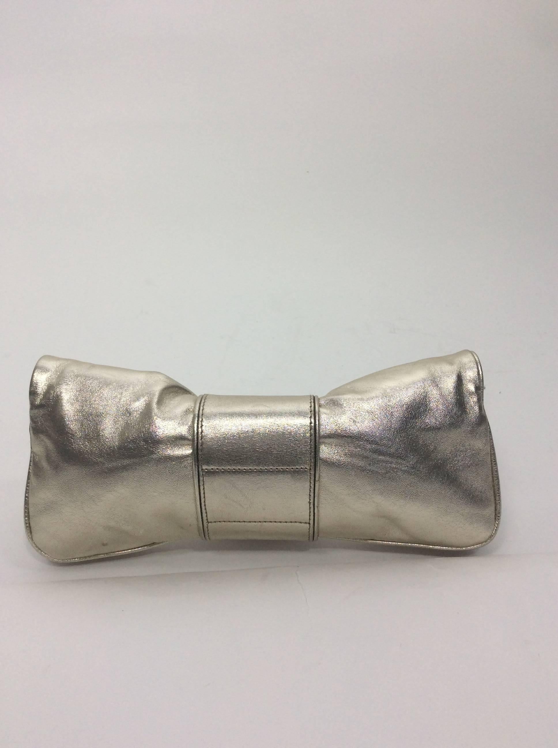 Gray Gucci Metallic Small Gold Clutch  For Sale