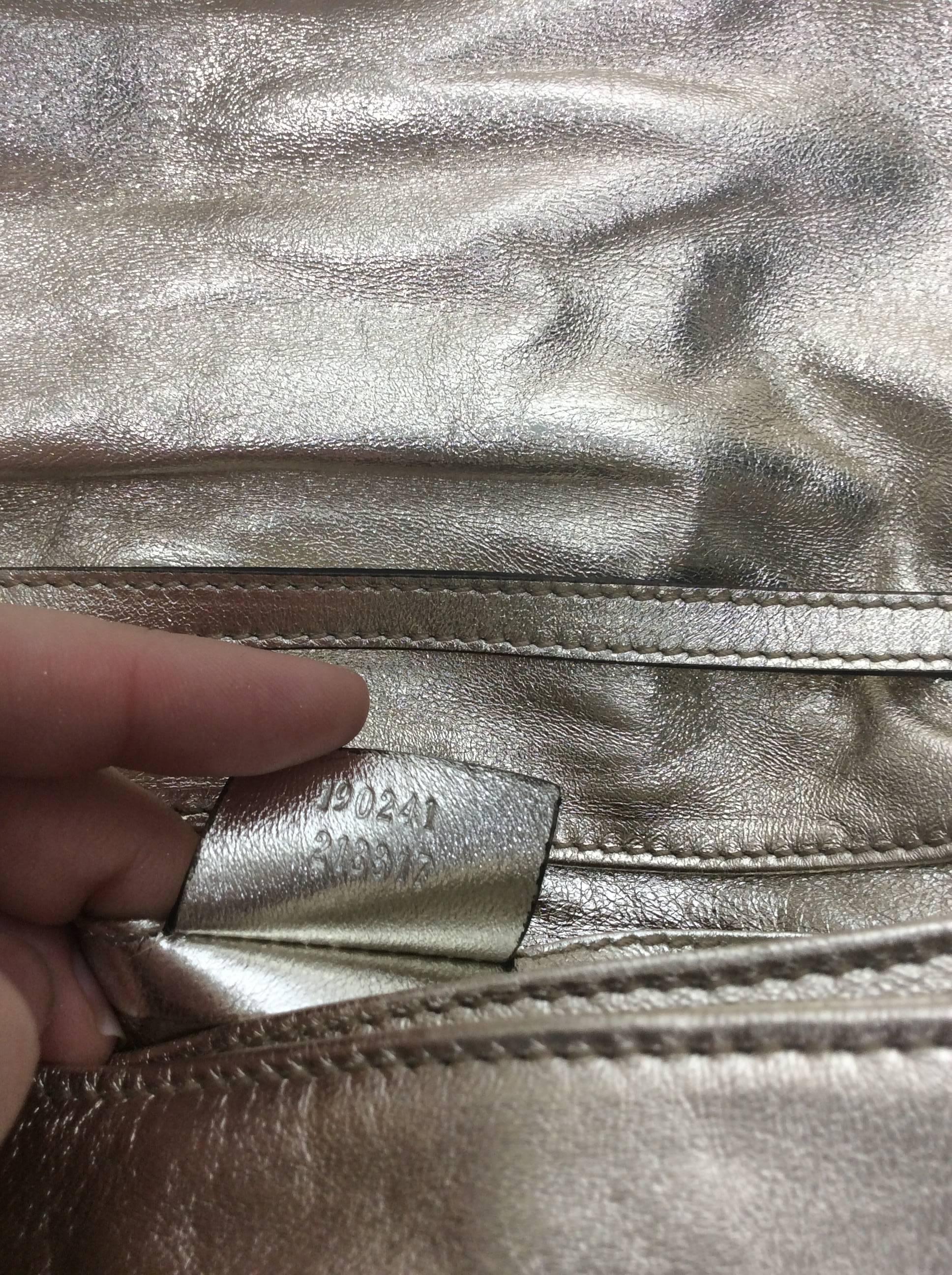 Women's Gucci Metallic Small Gold Clutch  For Sale