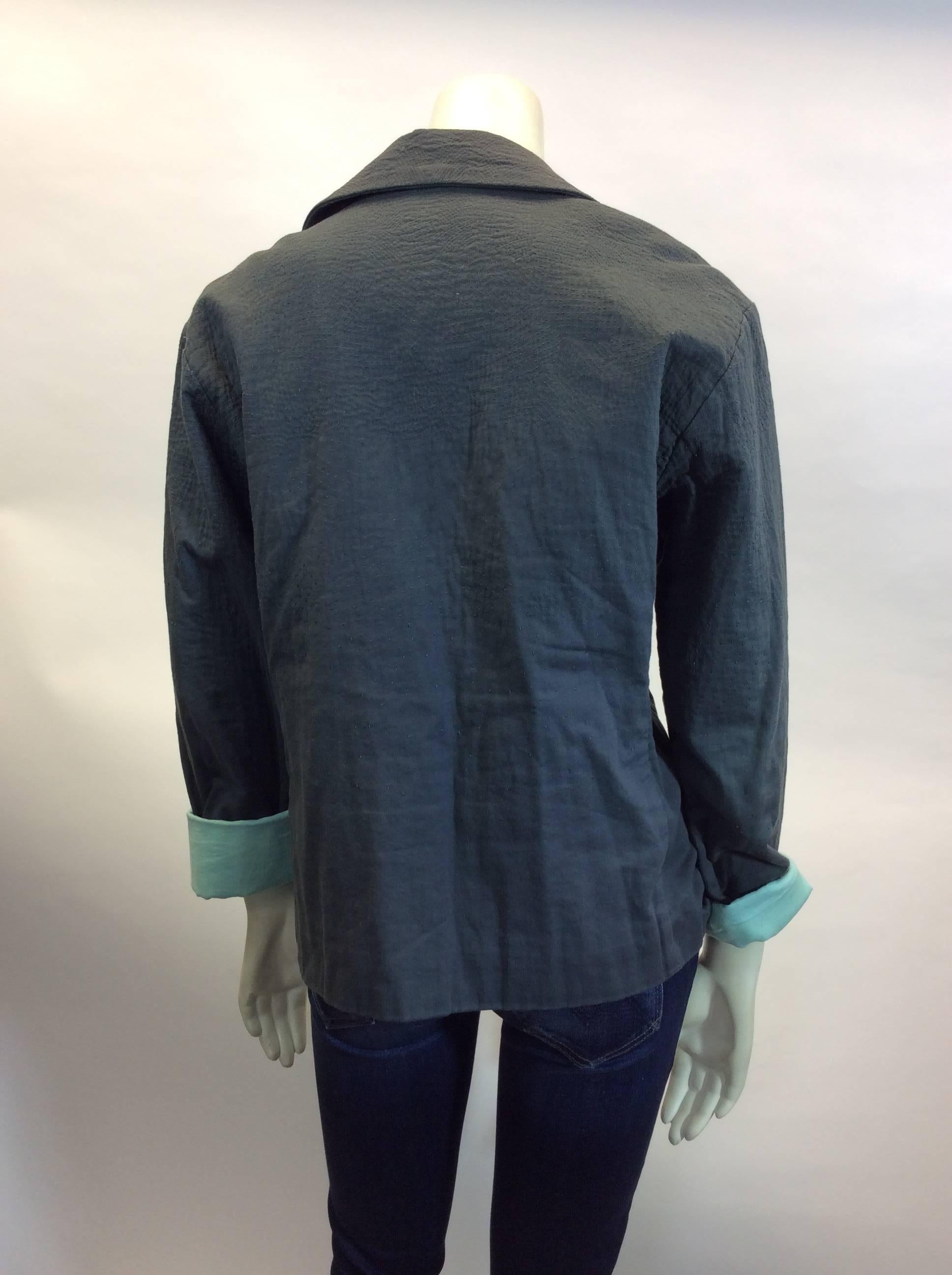 Issey Miyake Grey & Mint Jacket In Excellent Condition For Sale In Narberth, PA