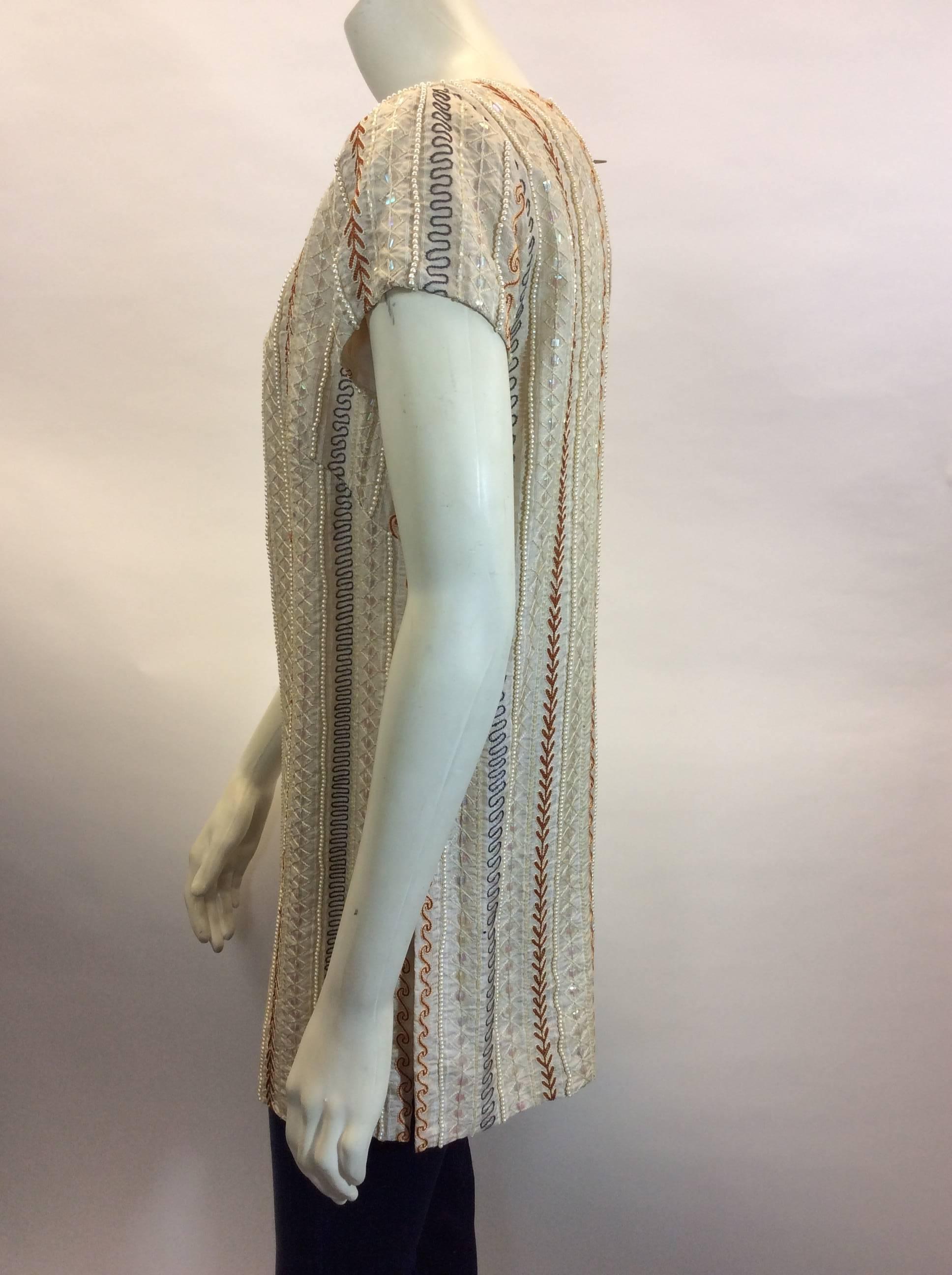 Vintage Beaded Couture Silva Tunic  In Excellent Condition For Sale In Narberth, PA