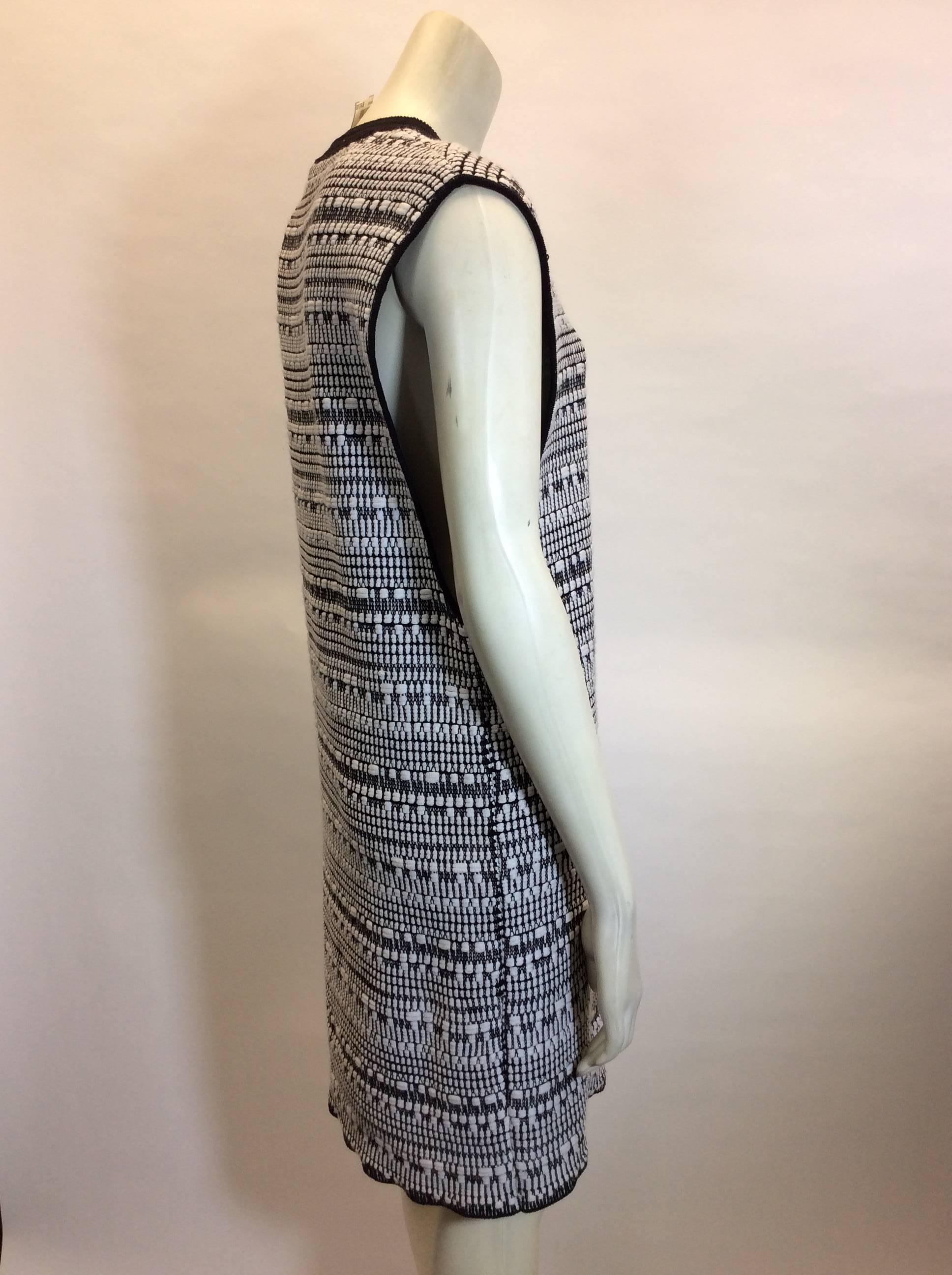 Helmut Lang Black and White Textured Sweater Dress In Excellent Condition For Sale In Narberth, PA