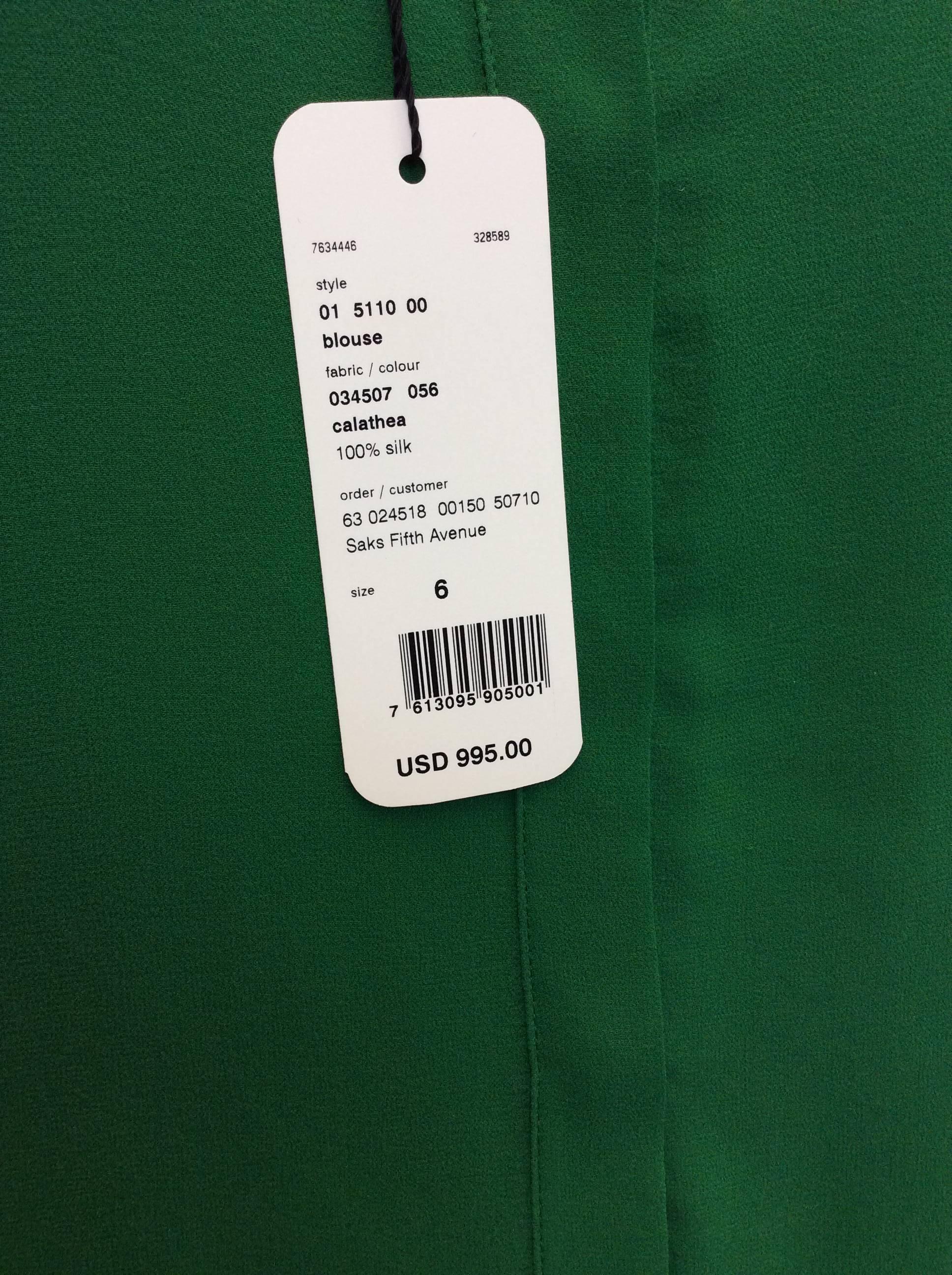 Akris Emerald Green NWT Silk Pant Suit For Sale 3