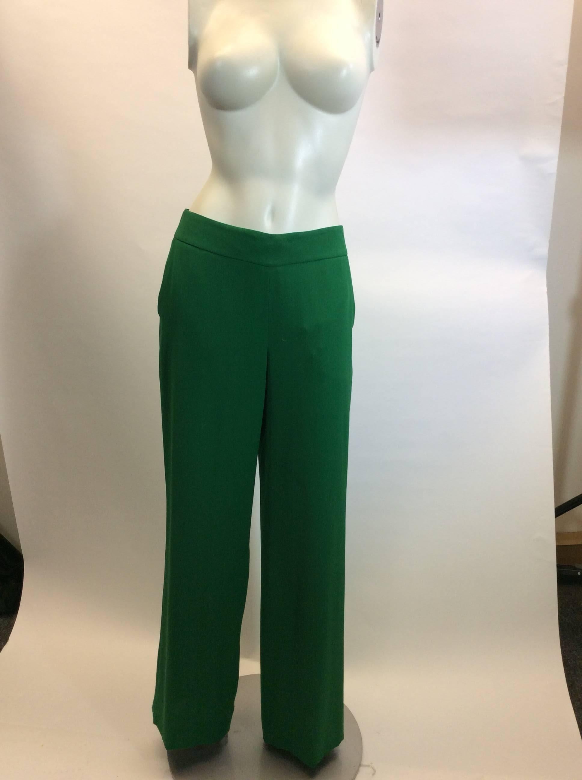 Akris Emerald Green NWT Silk Pant Suit For Sale 2