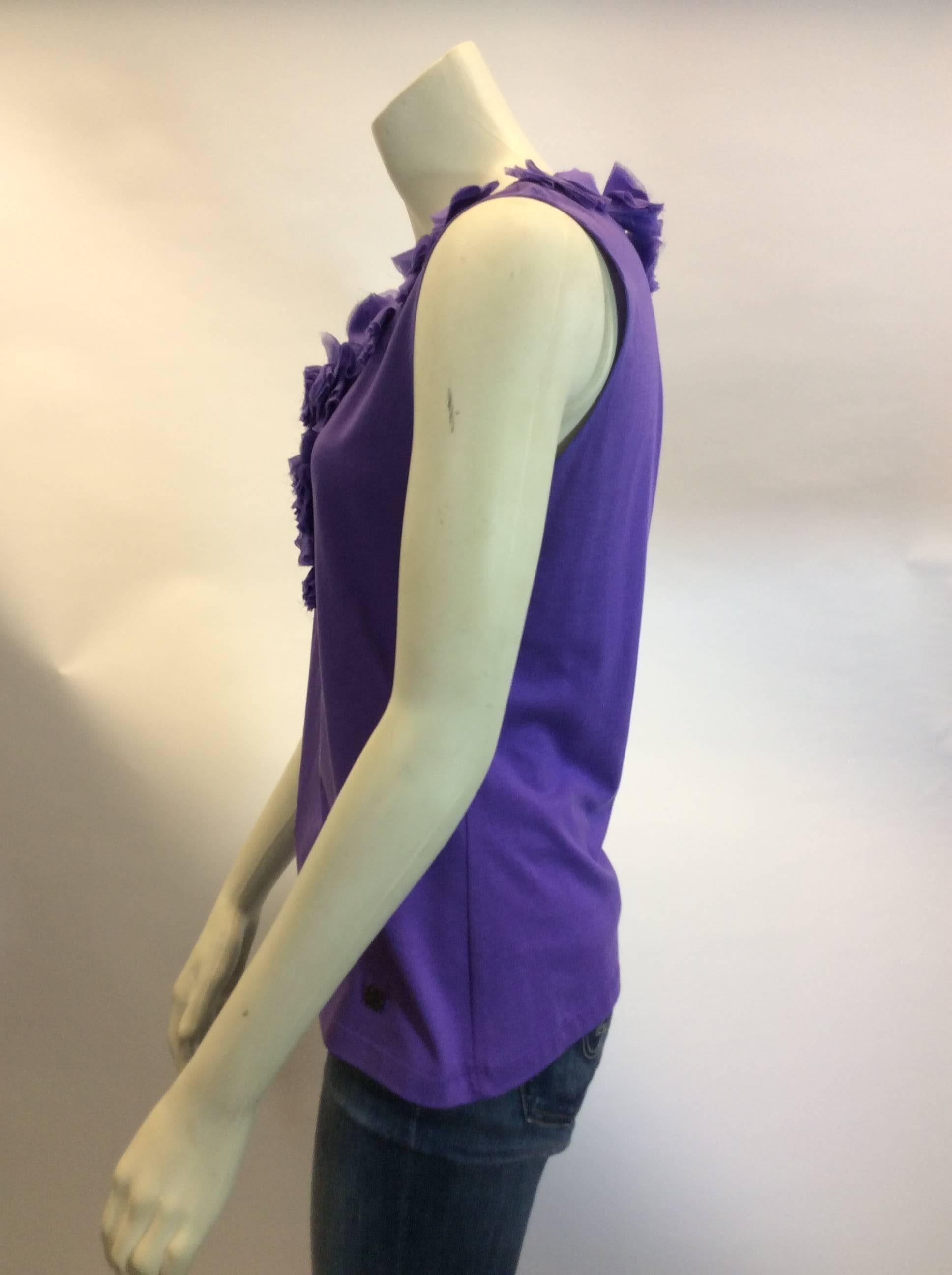 Carolina Herrera Purple Sleeveless Top In Excellent Condition For Sale In Narberth, PA