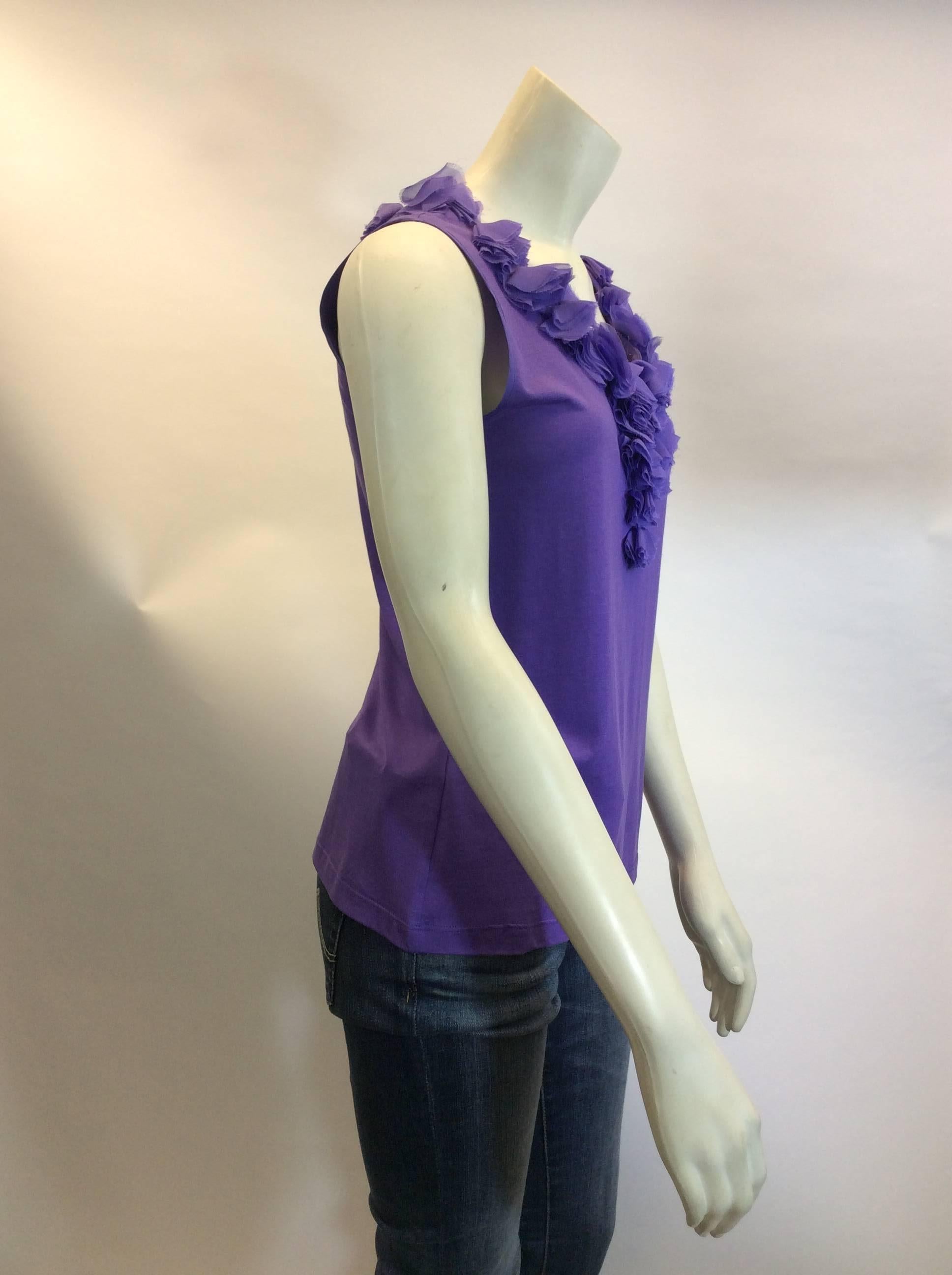 Carolina Herrera Purple Sleeveless Top For Sale 1