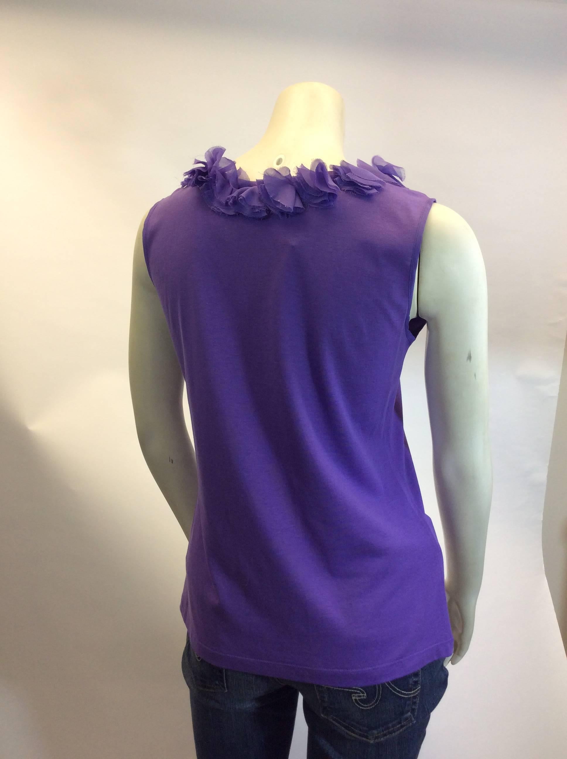 Women's Carolina Herrera Purple Sleeveless Top For Sale