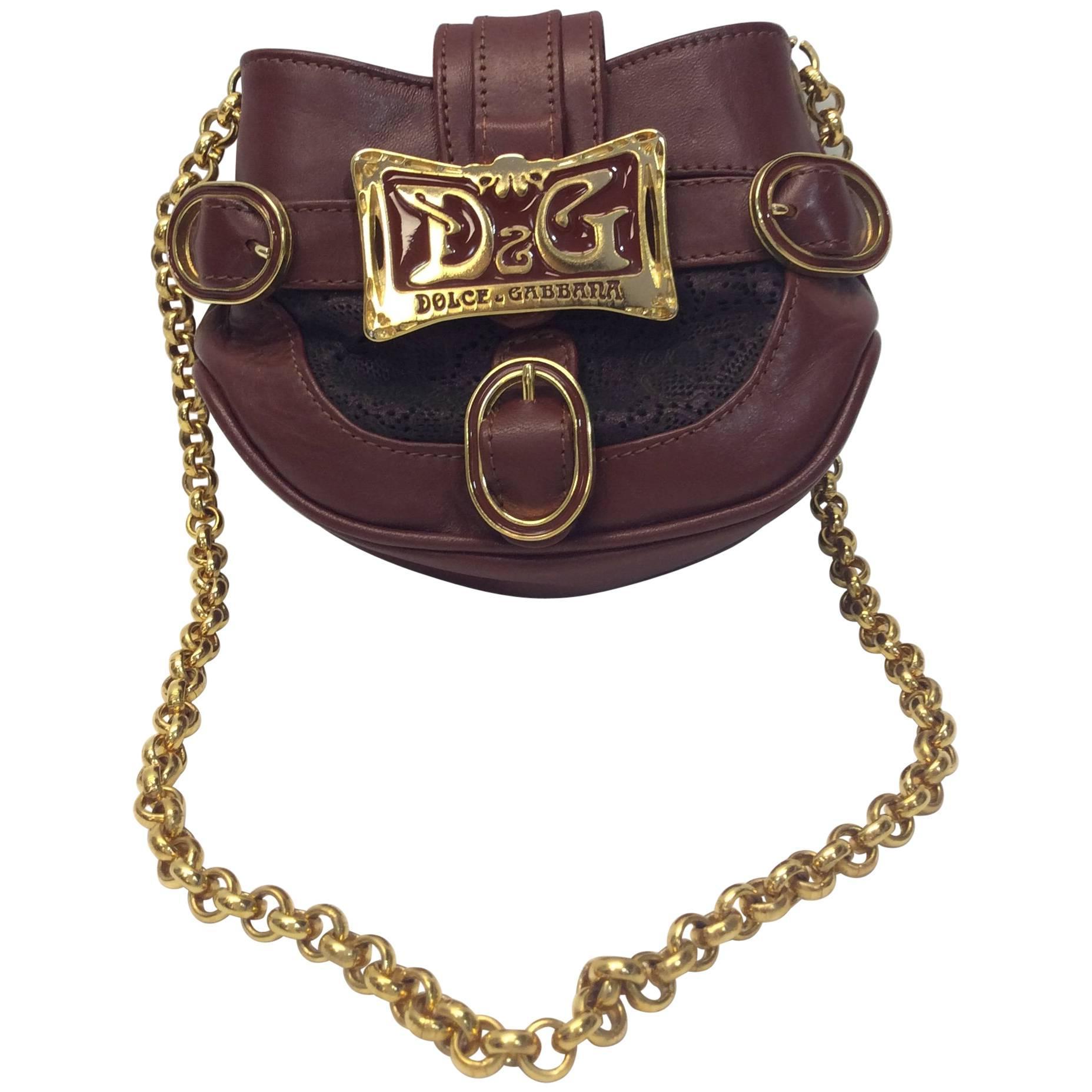 Dolce & Gabbana Gold Chain Small Crossbody For Sale