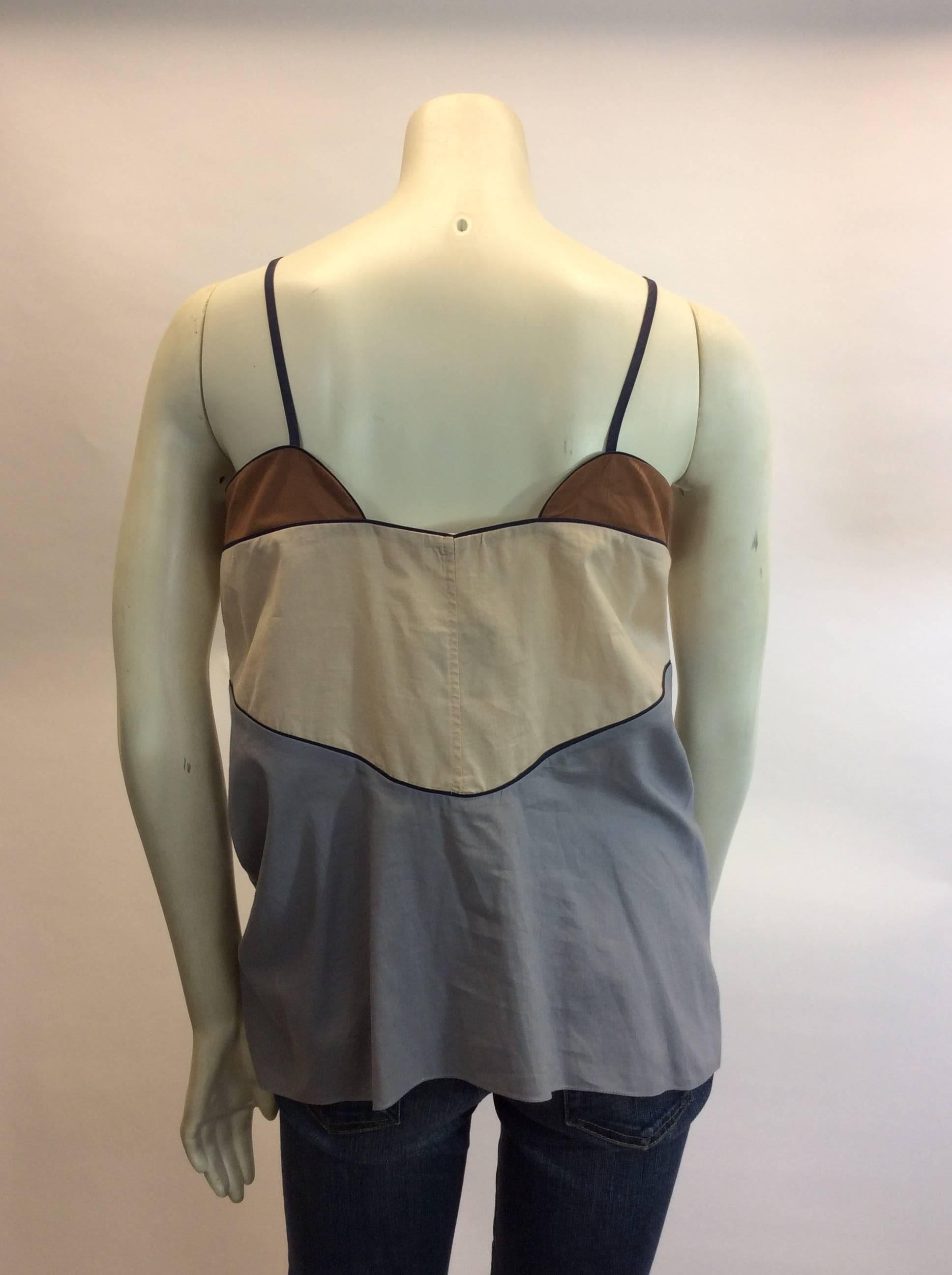 Marni Navy Trim Tank Top In Excellent Condition For Sale In Narberth, PA