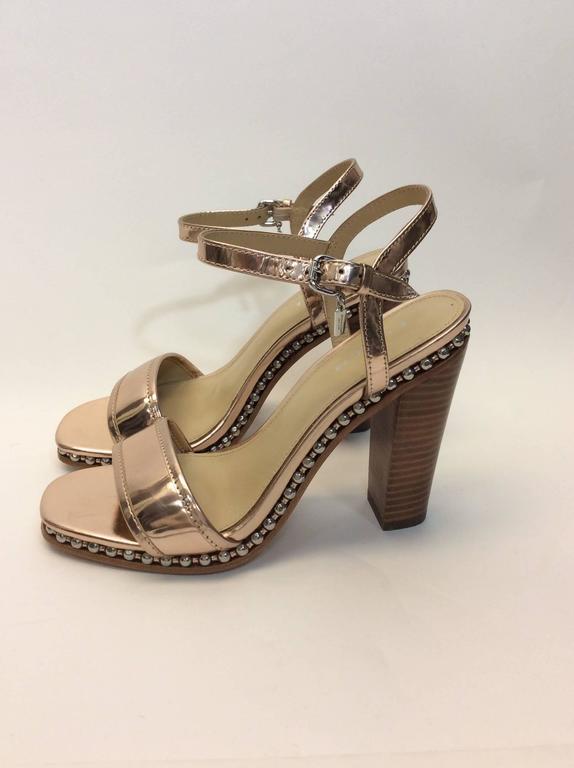 Coach Rose Gold Strappy Heels For Sale at 1stdibs