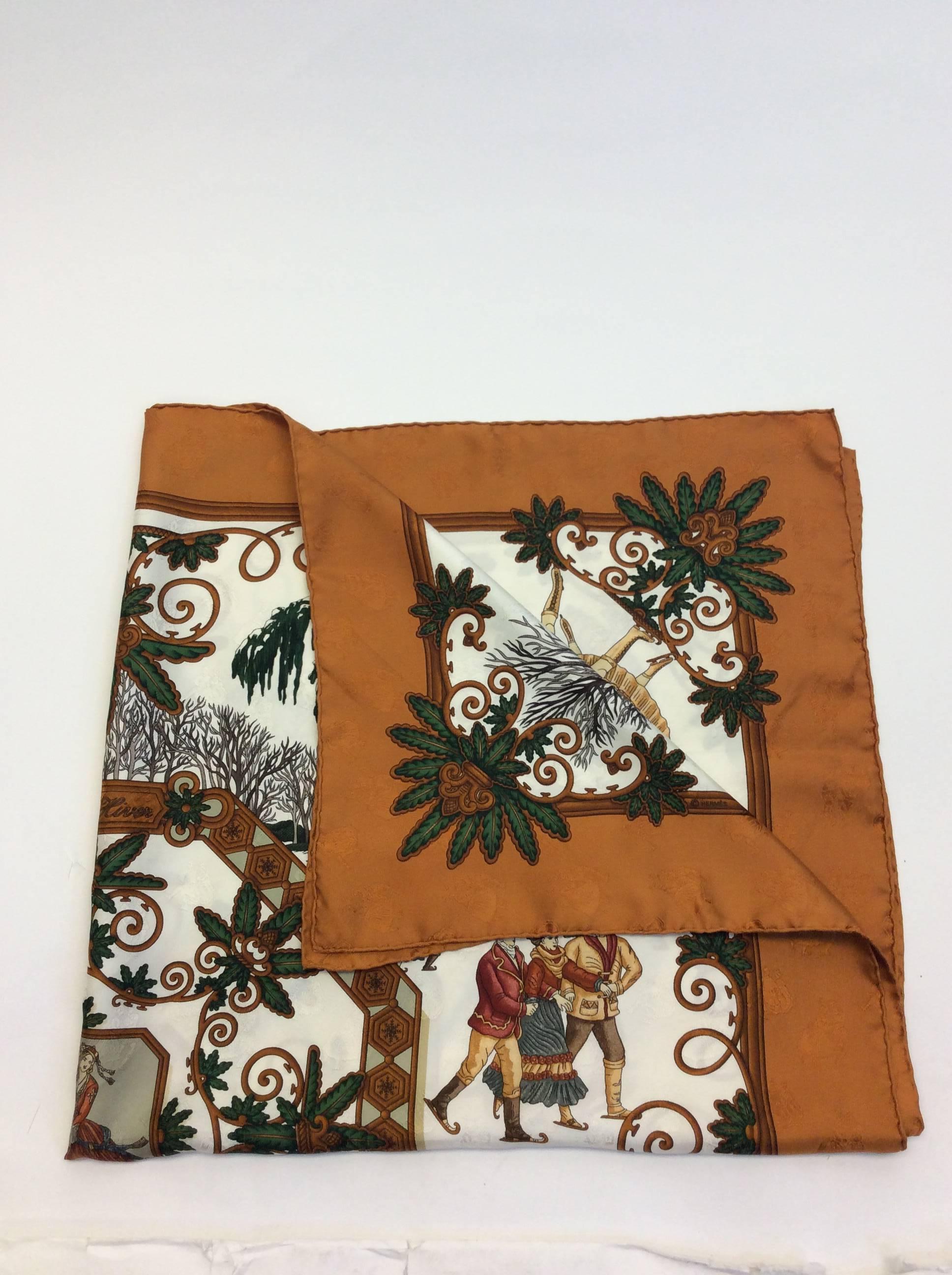 Hermes Colonial Printed Silk Scarf In Excellent Condition For Sale In Narberth, PA