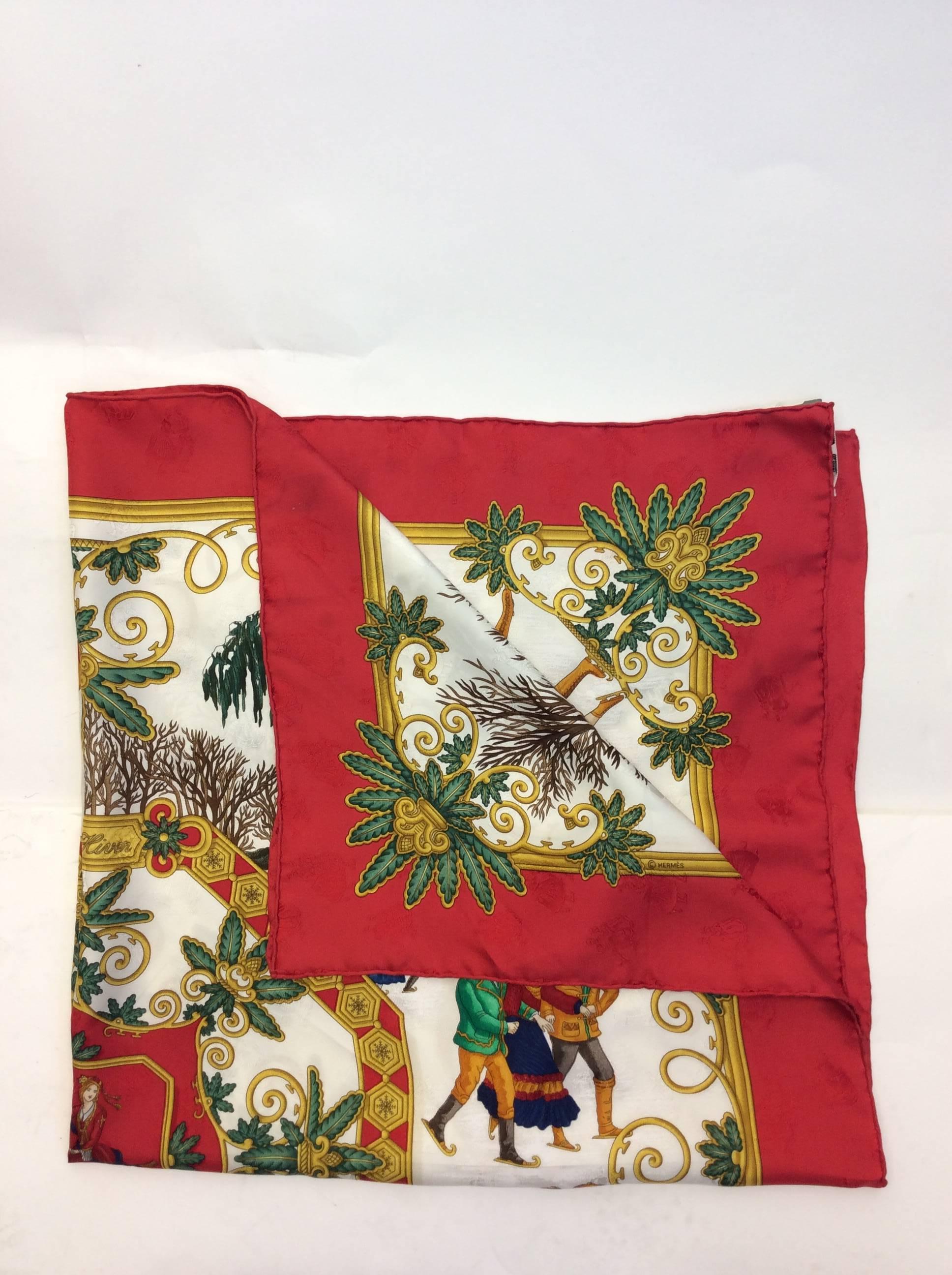 Hermes Red Printed Silk Scarf
36X36
Made in France
100% Silk
