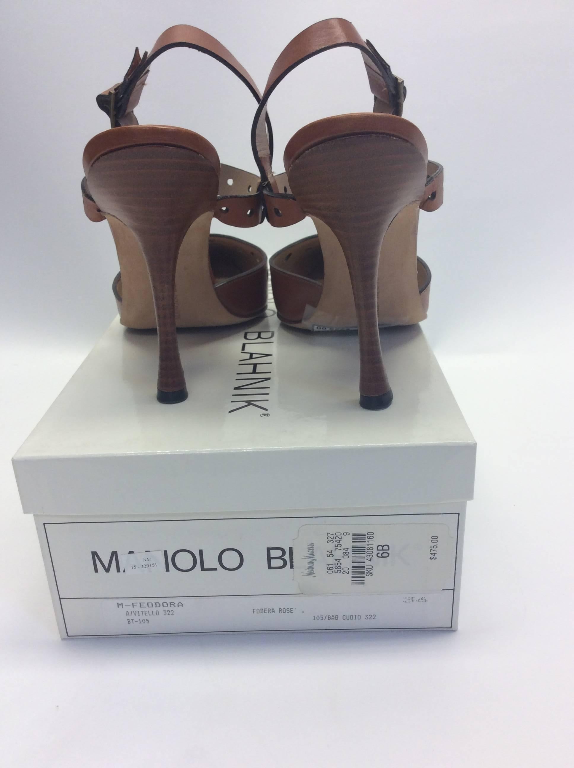 Manolo Blahnik Leather Heels With Cutouts For Sale 1