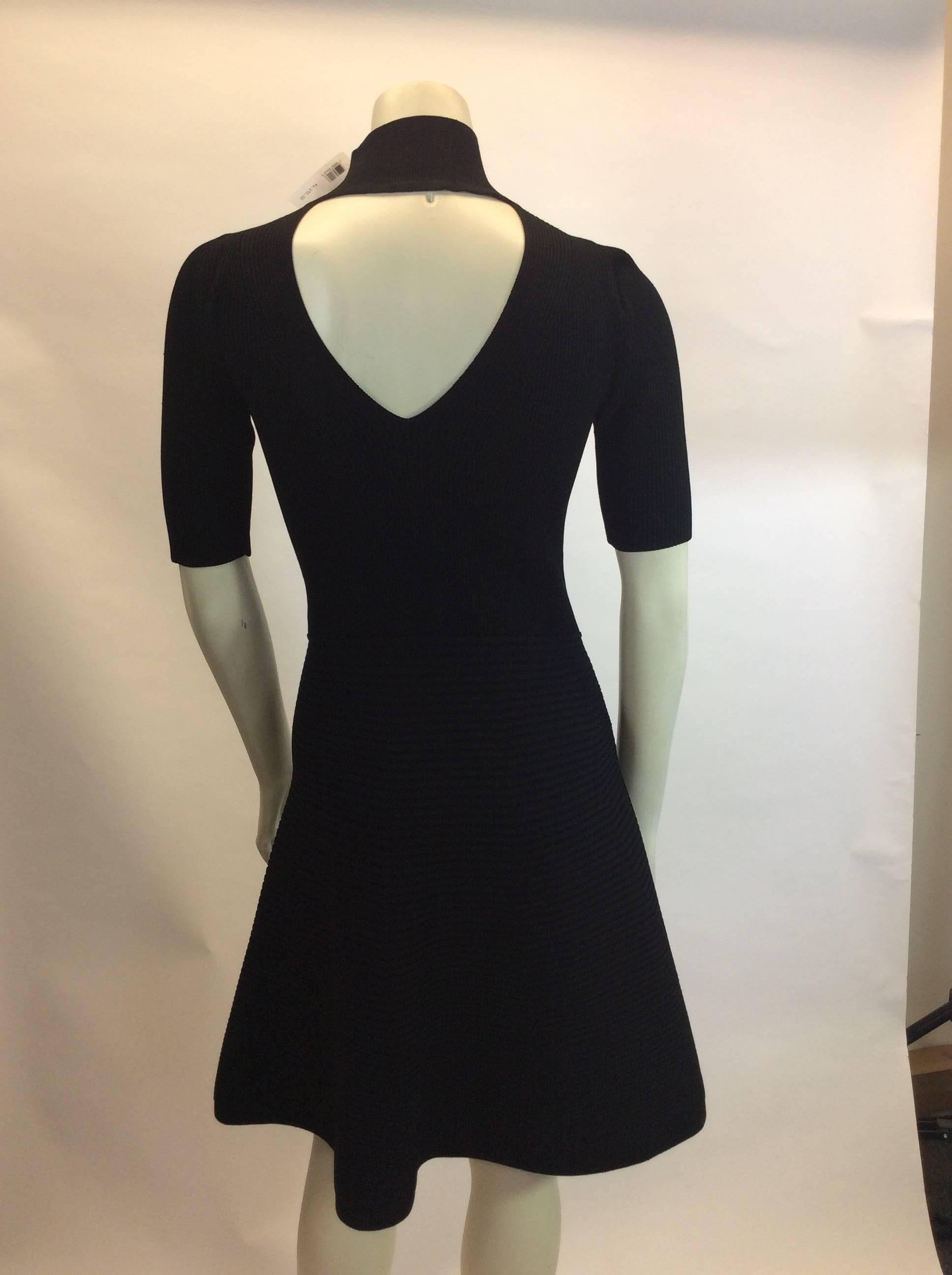 Black Intermix NWT Knit Key Hole Dress  For Sale