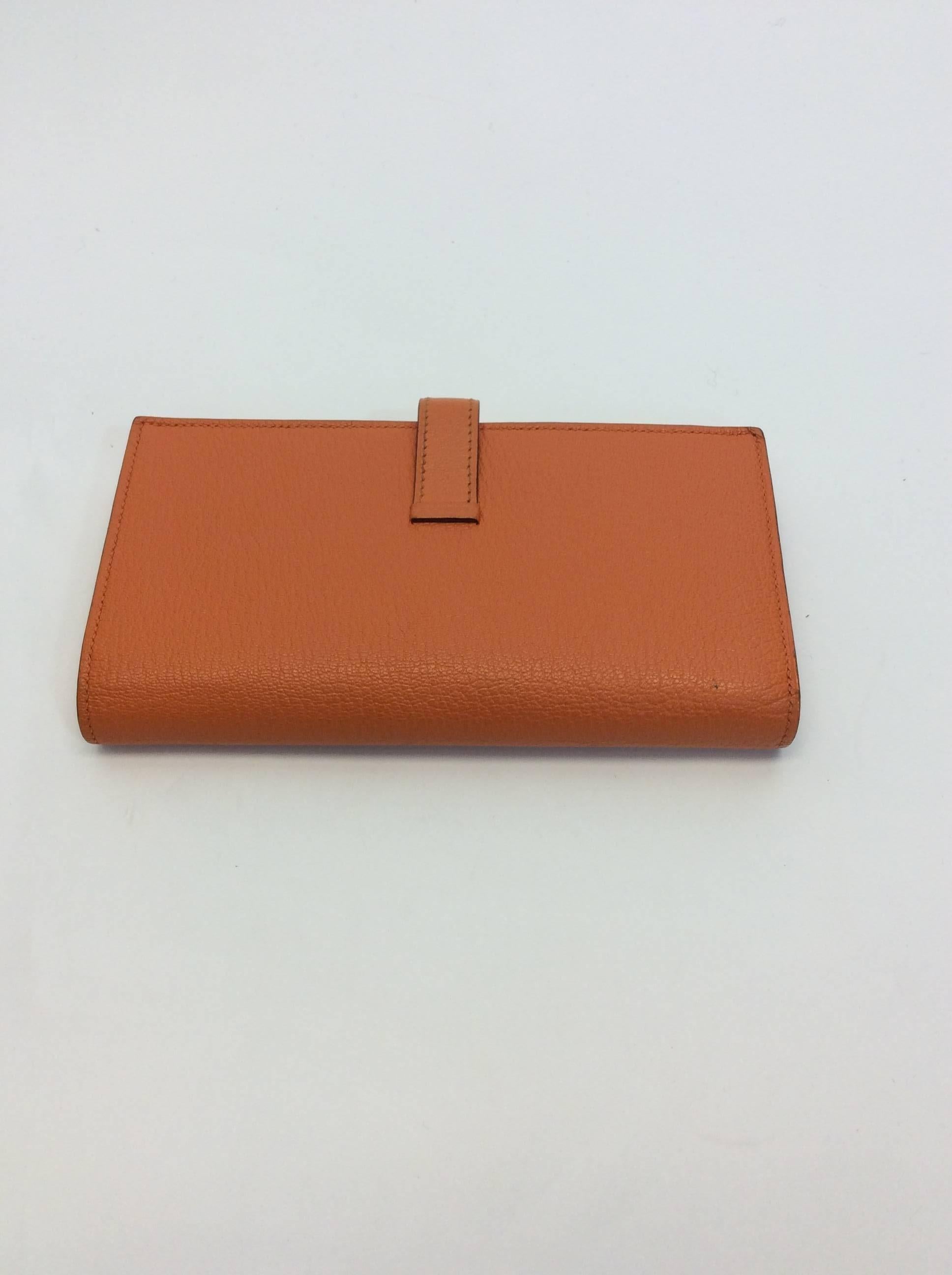 Women's Hermes Orange Bearn Bifold Wallet For Sale