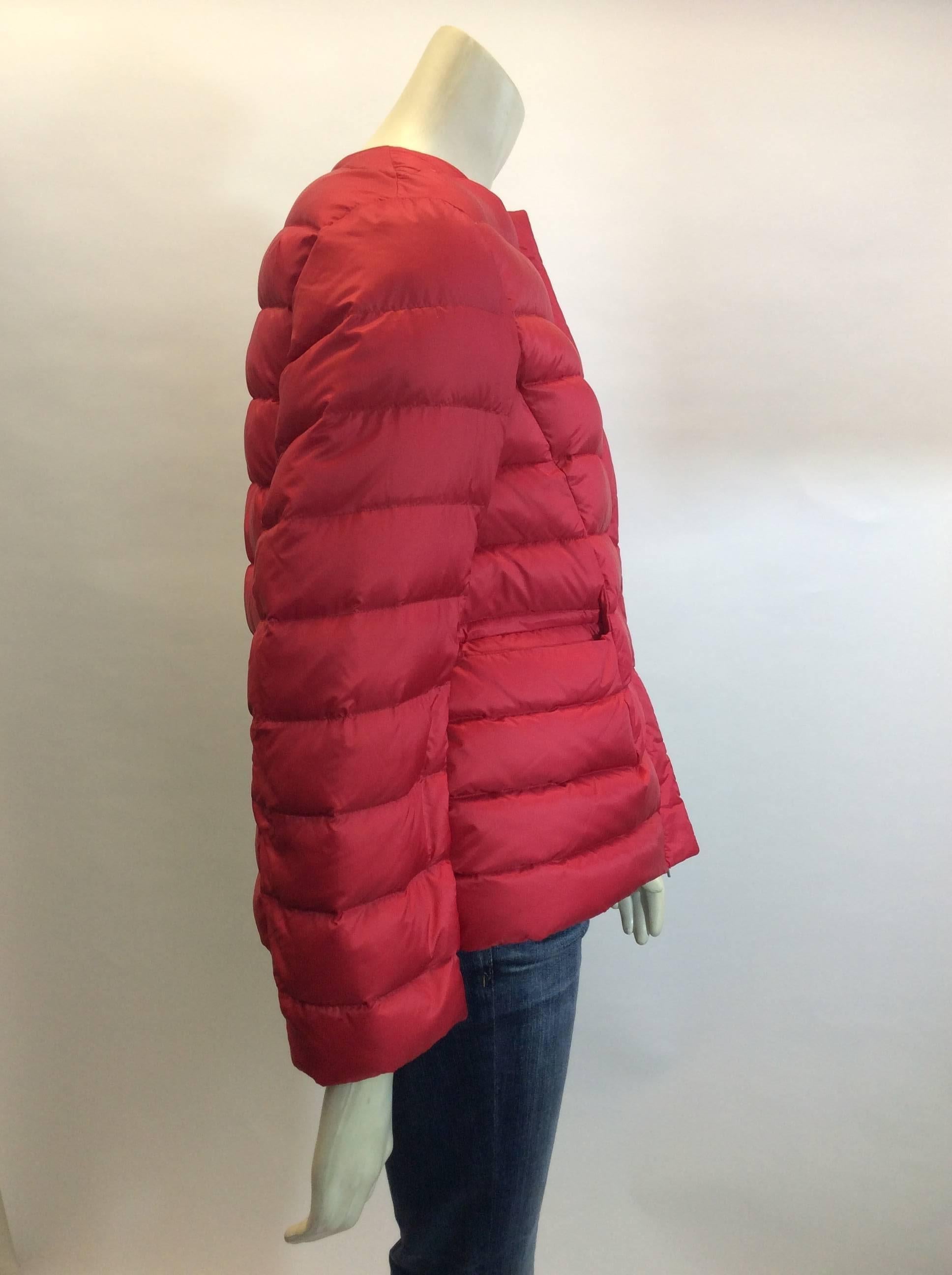 Women's Jil Sander Red Down Jacket For Sale