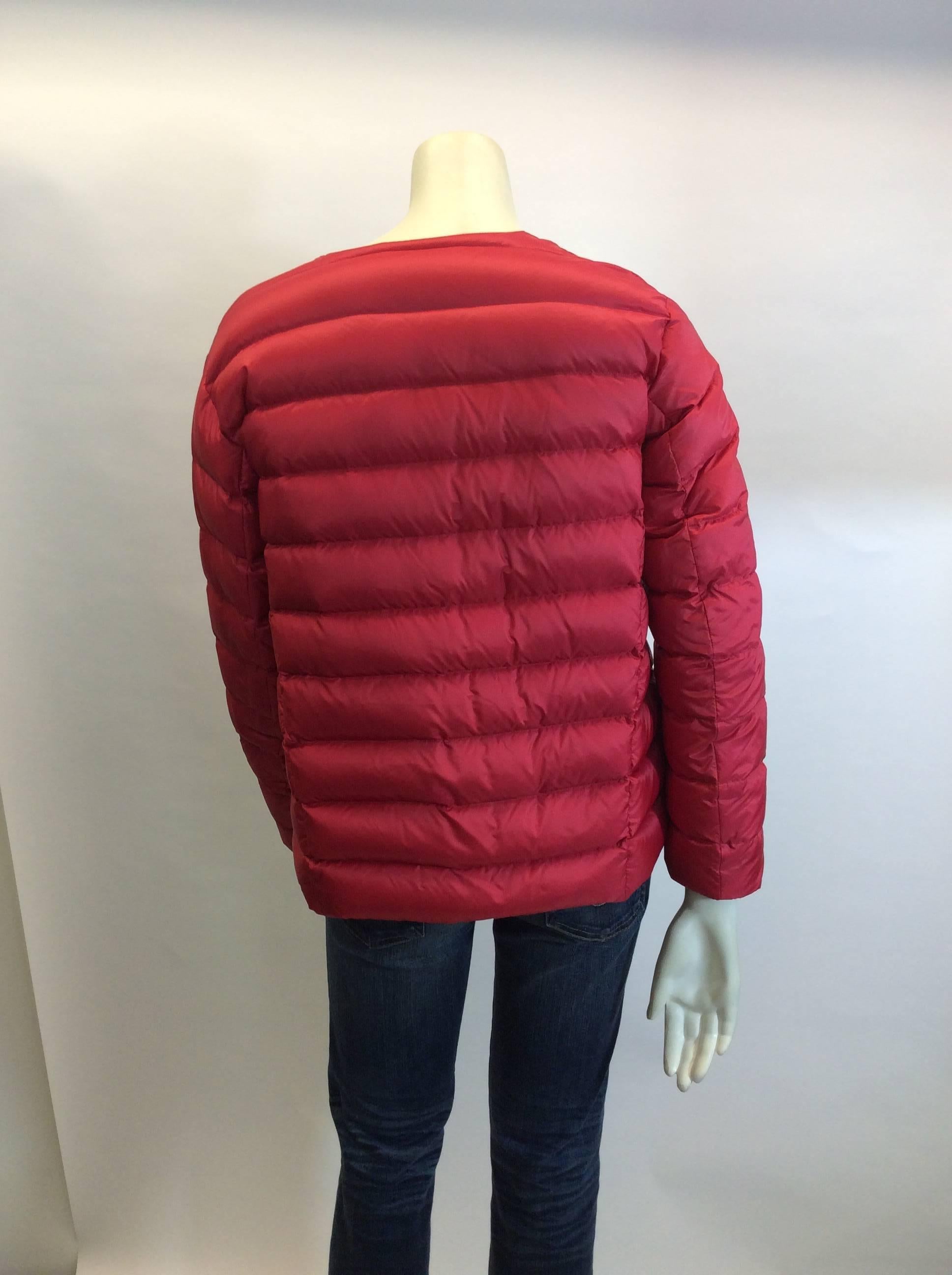 Jil Sander Red Down Jacket In Excellent Condition For Sale In Narberth, PA