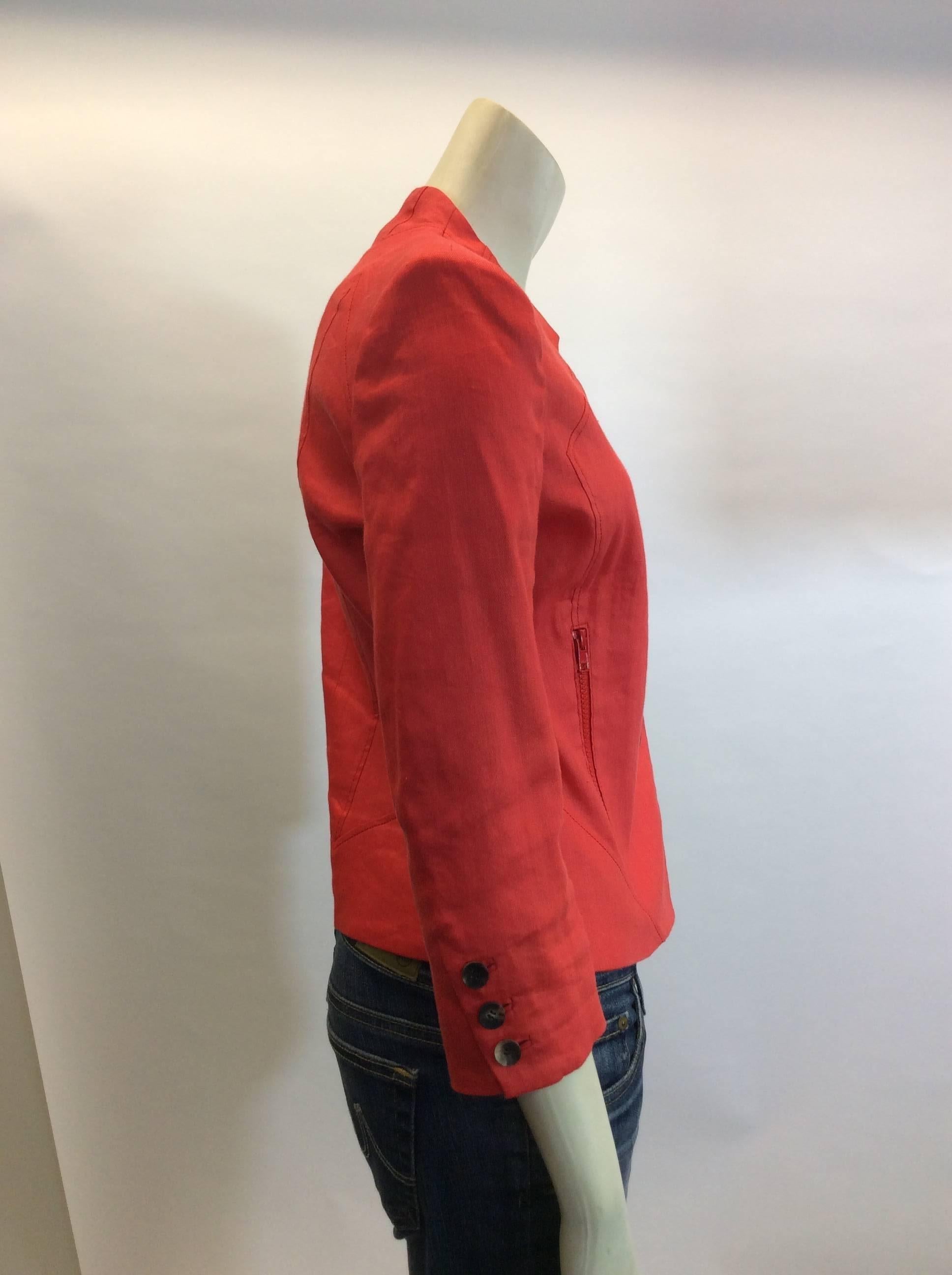 Helmut Lang Linen Cropped Jacket In Excellent Condition For Sale In Narberth, PA