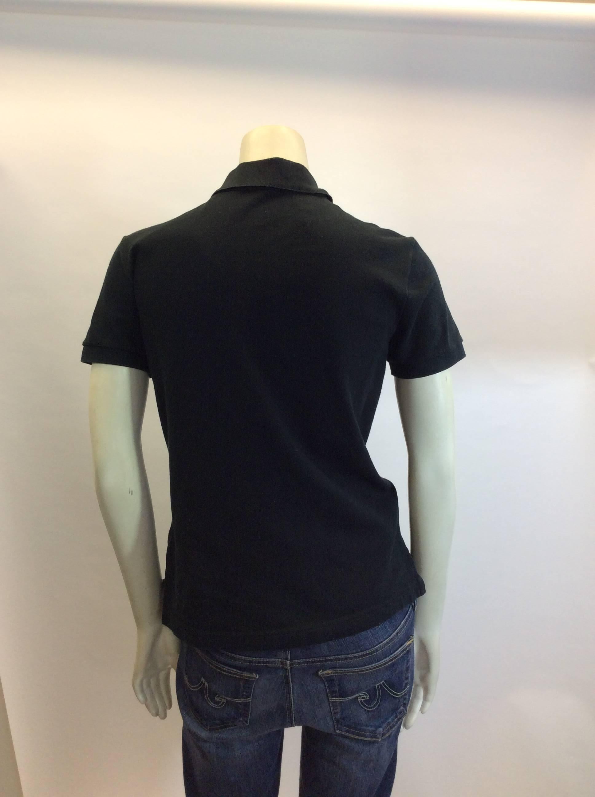 Hermes Black Cotton Polo In Good Condition For Sale In Narberth, PA