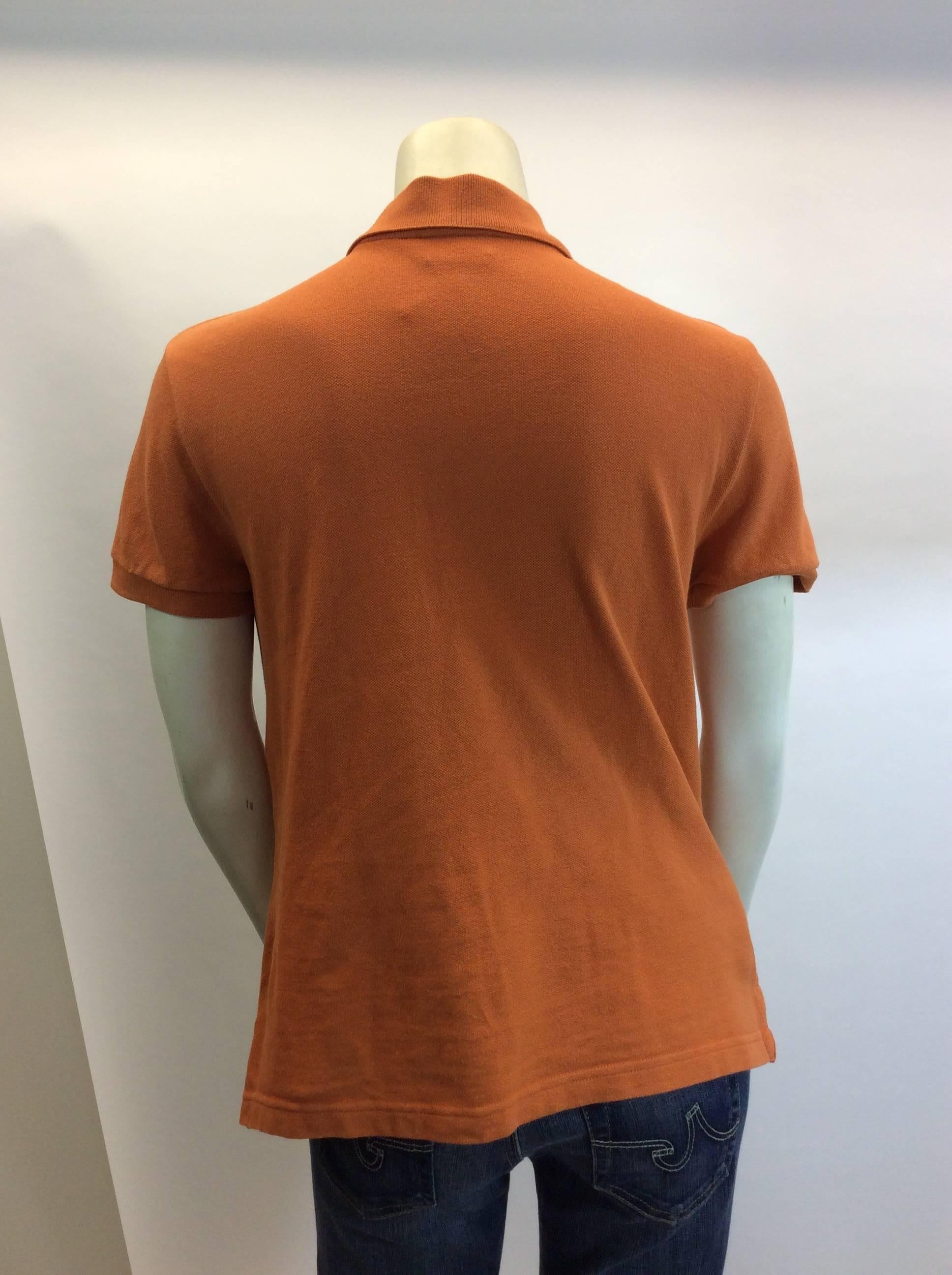 Hermes Orange Cotton Polo In Good Condition For Sale In Narberth, PA