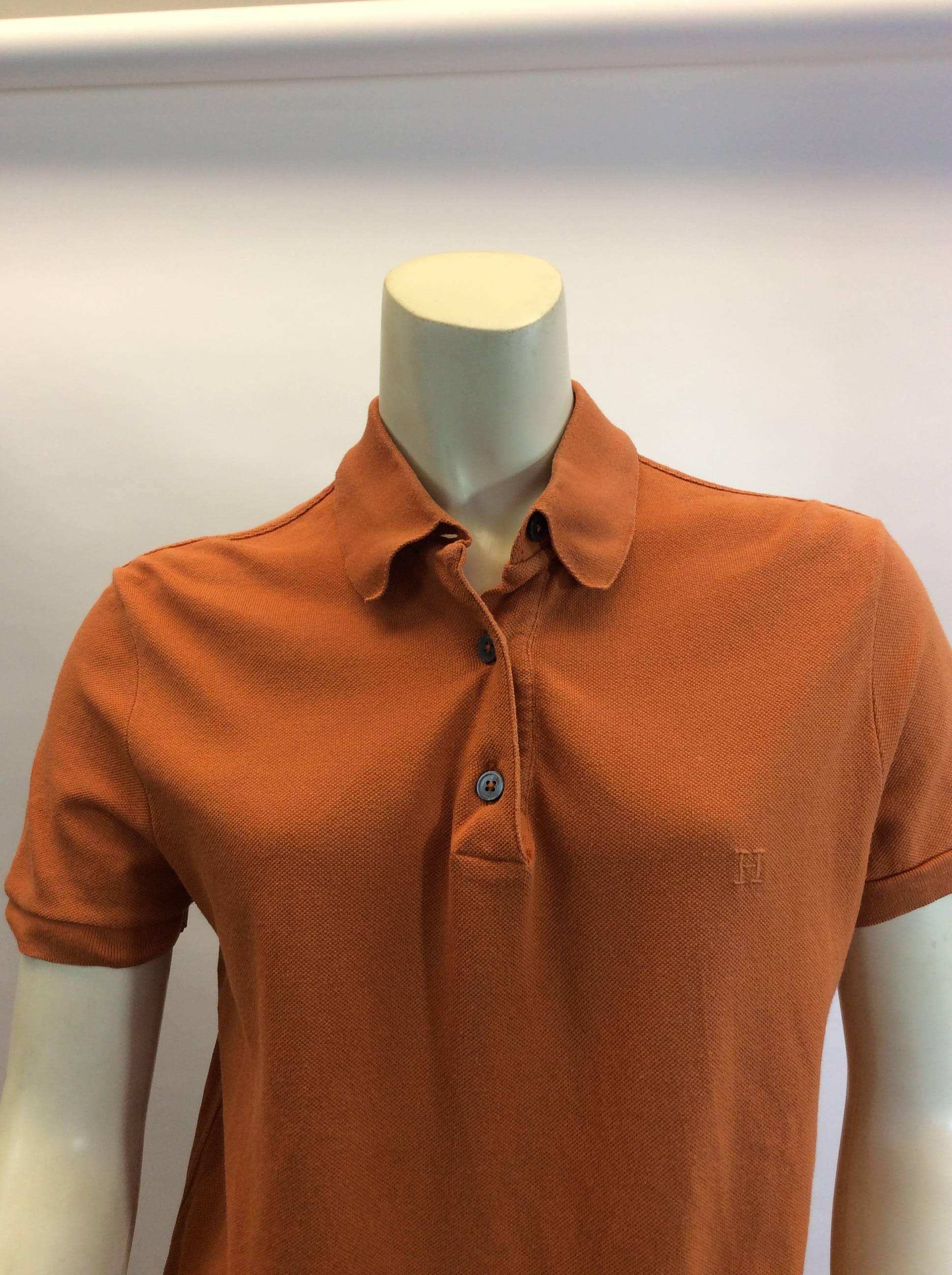 Hermes Orange Cotton Polo For Sale 1